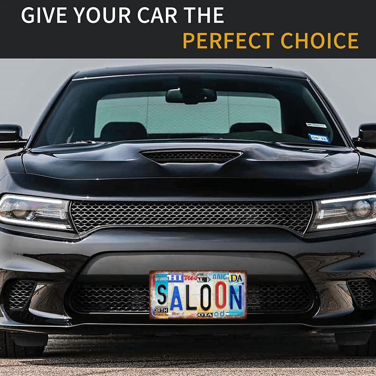 SALOON Vintage Metal Tin Sign License Plate Bar Cafe Garage Cave Home Room Wall Bathroom Farmhouse Garden Porch Patio Decor, 12 x 6 Inch