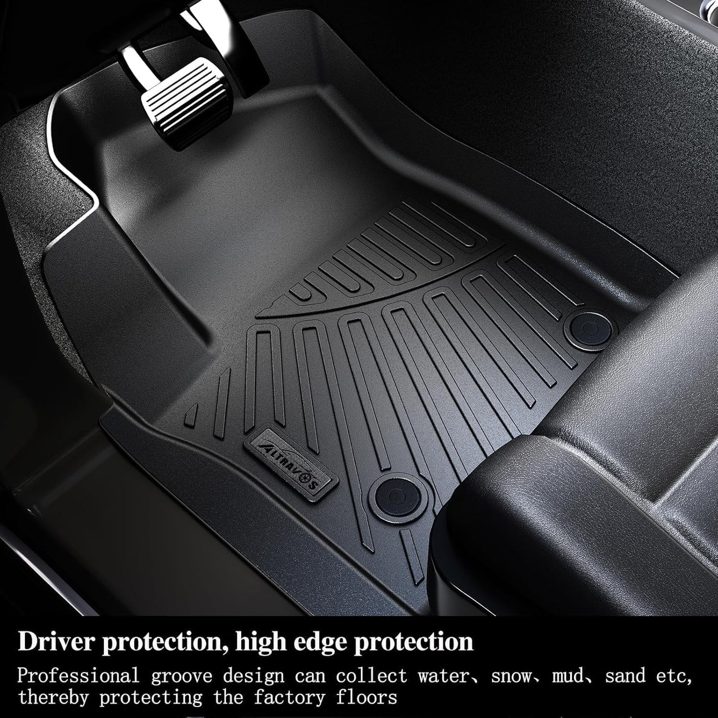 Floor Mat for 2025 Nissan Armada Only Suit for 8 Seats, TPE All Weather Protection Floor Liners & Cargo Liners Velcro Covering The Backrest (for 2025 Nissan Armada-8)