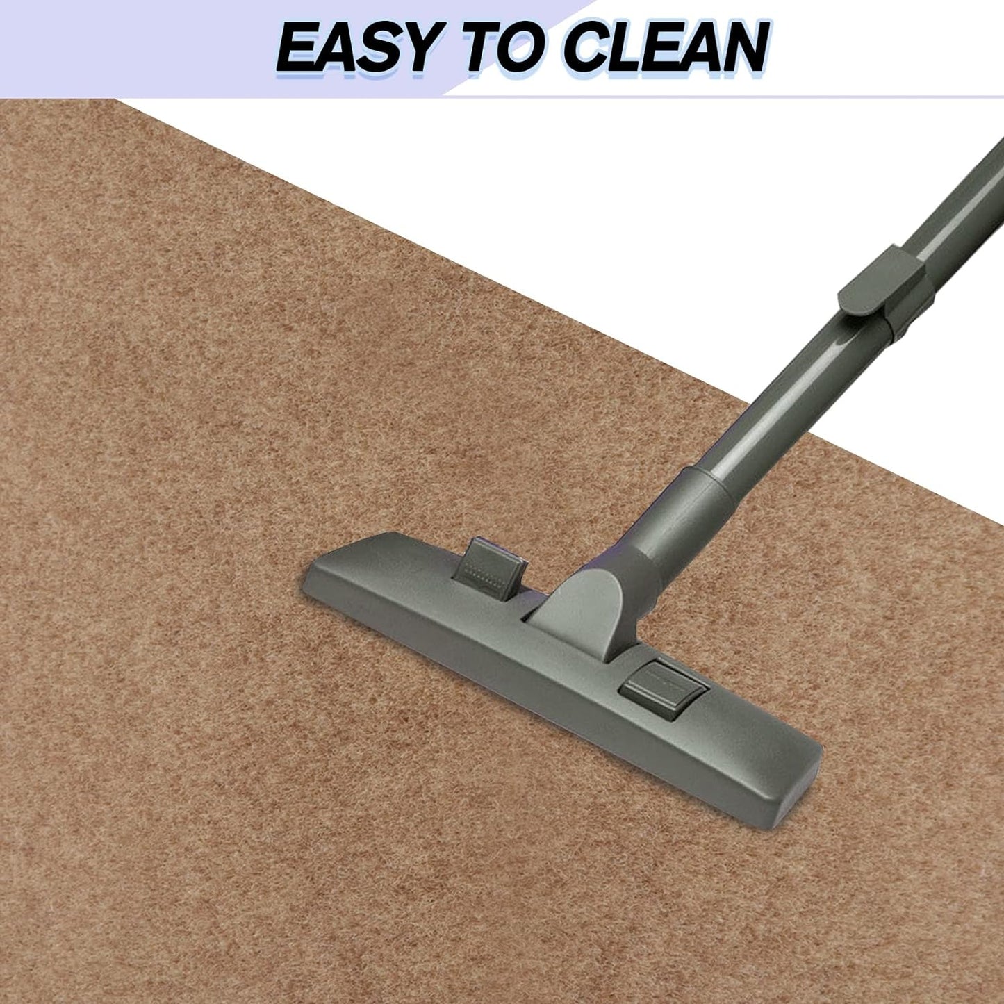 Custom Size Backed Non-Slip Area Rugs Runner, Easy Clean, Waterproof Runner Rugs for Hallway Entryway, Kitchen, Laundry, 2FT x 45FT, Beige