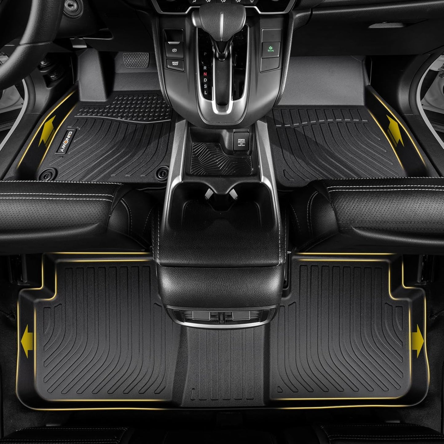 GINOWY-Floor Mats & Cargo Liner for Chevy Trax 2024 2025 &Buick Envista 2024 2025, TPE All Weather Protection Trax Car Floor Mats, Envista Non-Slip Trunk Mat Waterproof Accessories Black