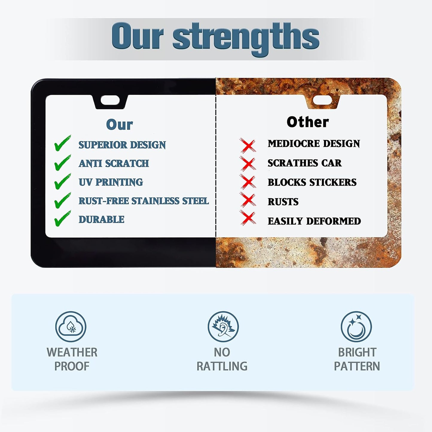 Brown Cow Print License Plate Frame Animal License Plate Frames Personalise Stainless Steel Funny Design Compatible with Standard License Plate Holder for USA Canada 6 X 12 Inch with Screws