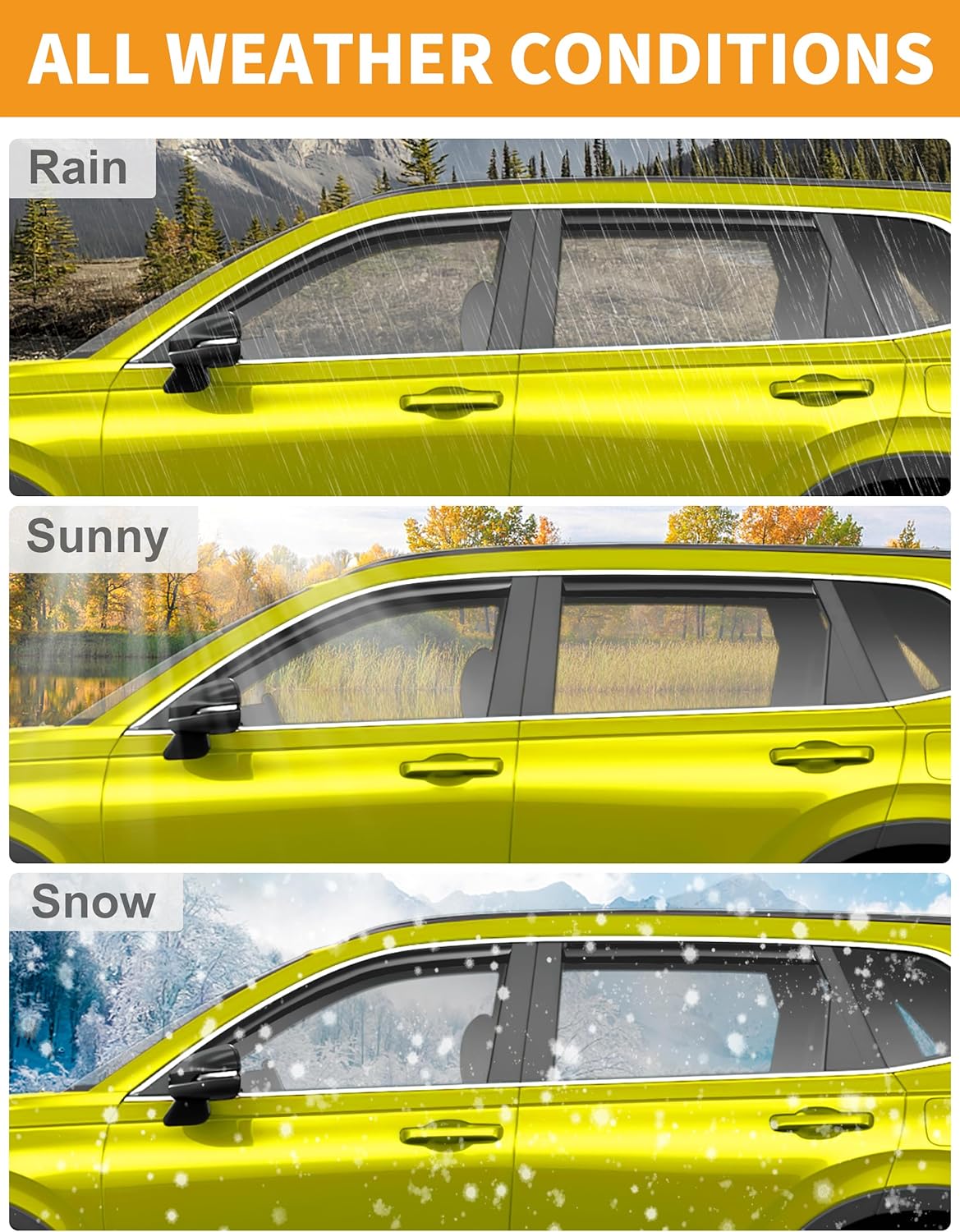 in-Channel Window Rain Guards Fit for Truck Toyota Tundra 2022 2023 2024 2025 CrewMax, Extra Durable Window Deflectors Vent Visors Shades Exterior Car Accessories Visors Rain Guards