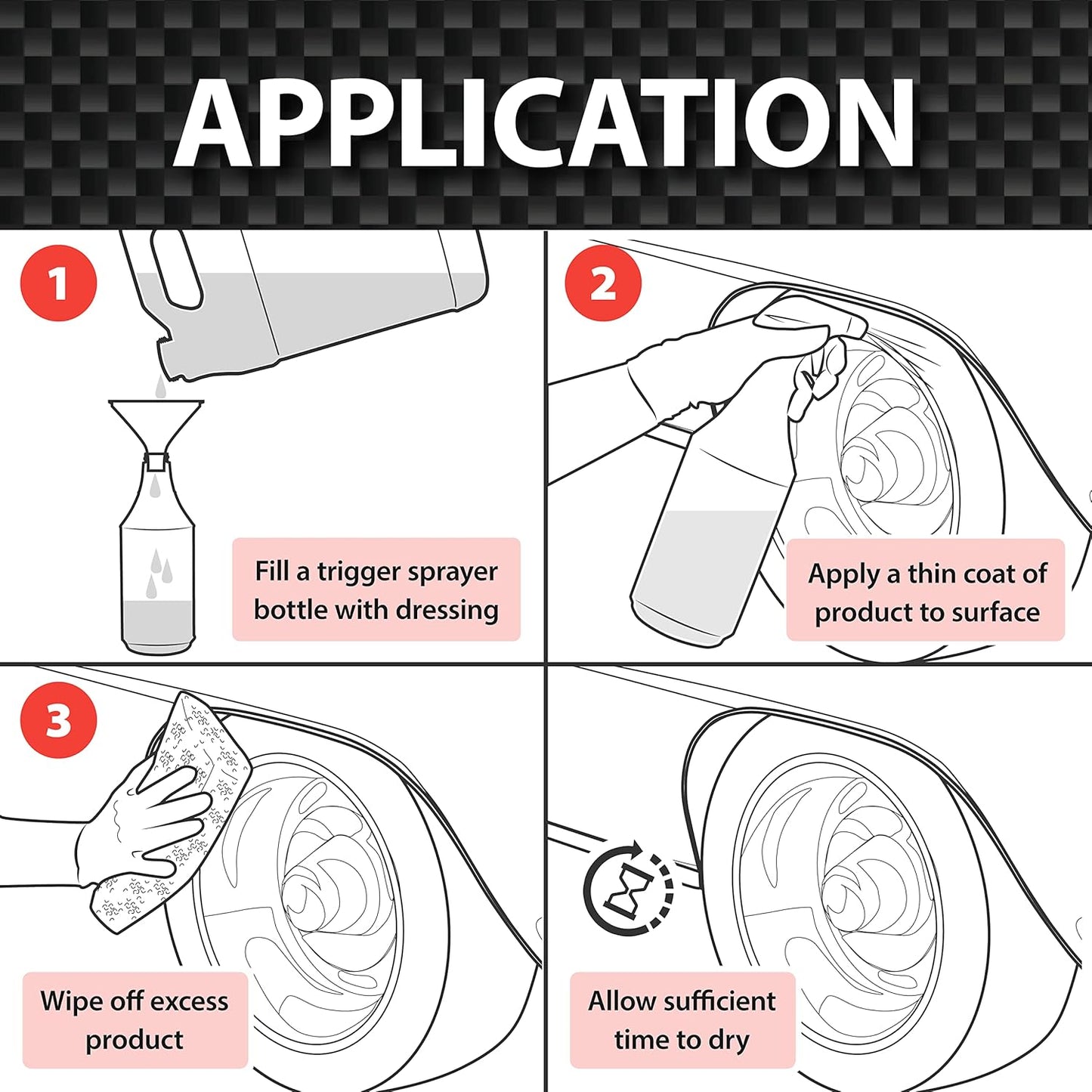 Malco Prizm Plus All-Purpose Dressing – Ultra High Silicone Formula Gives Superior Shine and Durability to Interior Rubber and Vinyl Surfaces/Protects Against Fading and Cracking/1 Gallon (196601)