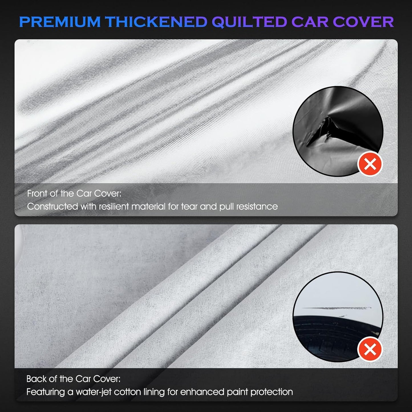 Car Cover Custom Fit for Toyota Camry 1996-2025,Honda Accord 2001-2025,6 Layers Truck Cover Waterproof All Weather for Automobiles,Outdoor Full Exterior Cover,Rain, Sun, Wind Protection,Silver