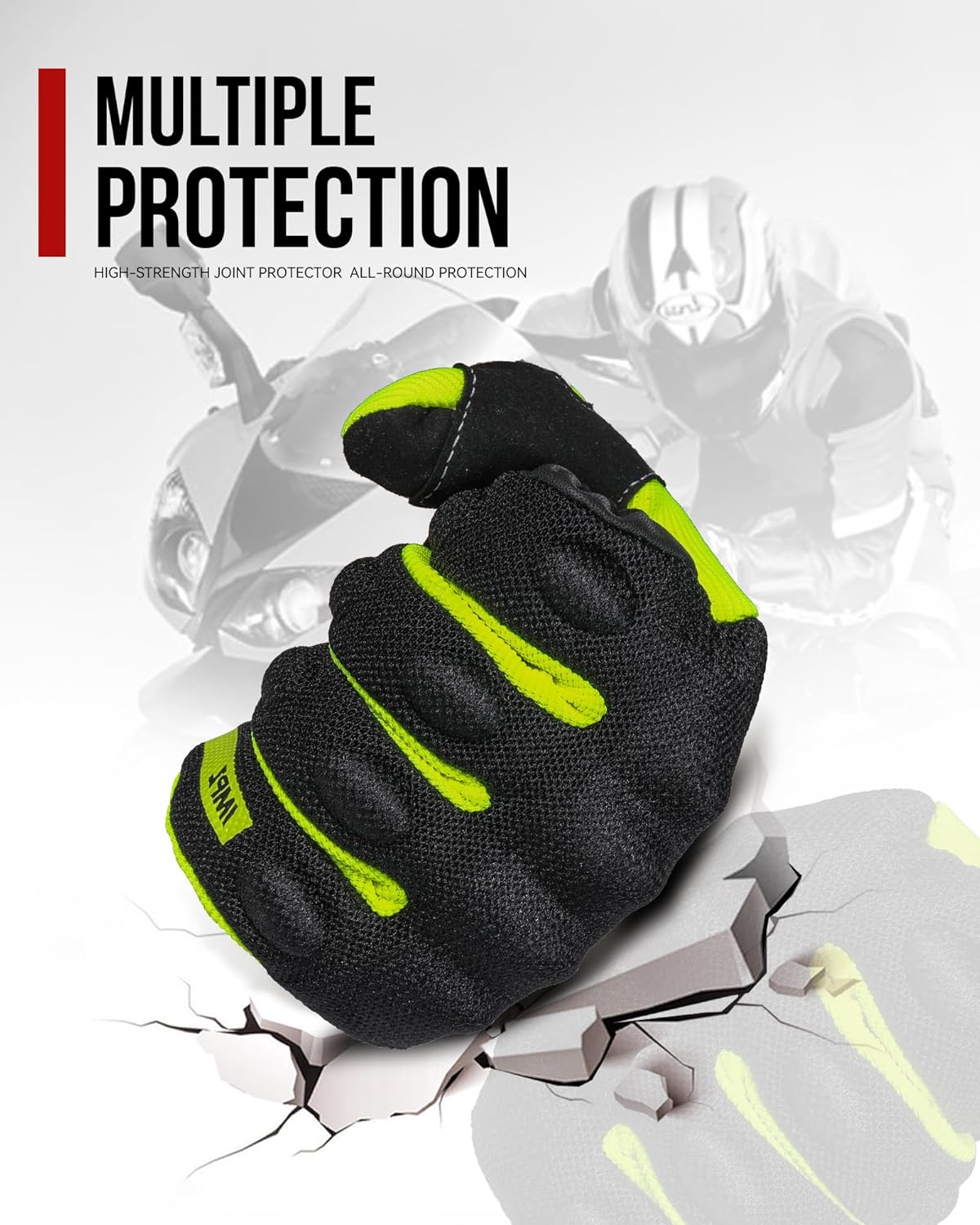 BORLENI Motorcycle Riding Gloves Touch Screen Full Finger Glove Motocross Road Racing Bike Outdoor Sports for Women Men