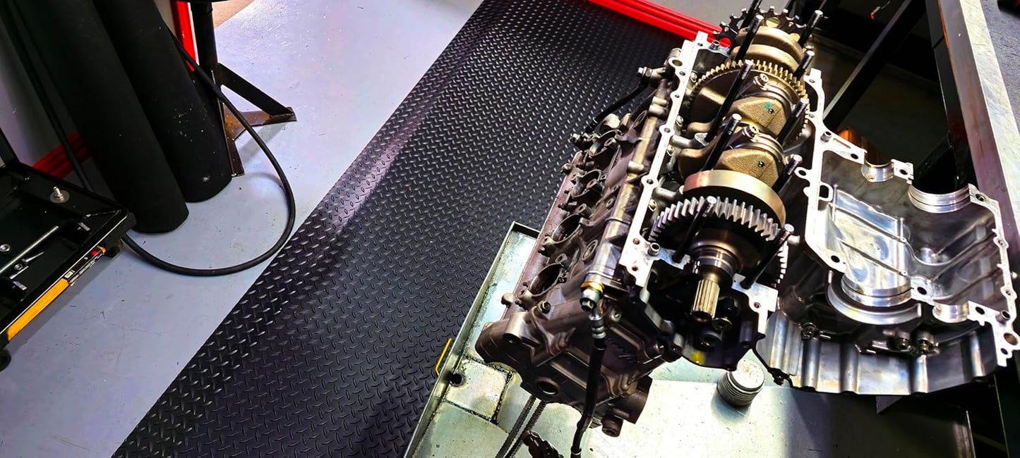 Rhino Mats, American Classic Diamond Anti-Fatigue Mats, Industrial Ergonomic Comfort Standing Mat for Work, Home, Garage, Office, Kitchen or Anywhere (Black 1" Thick, 4 FT. x 5 FT.)