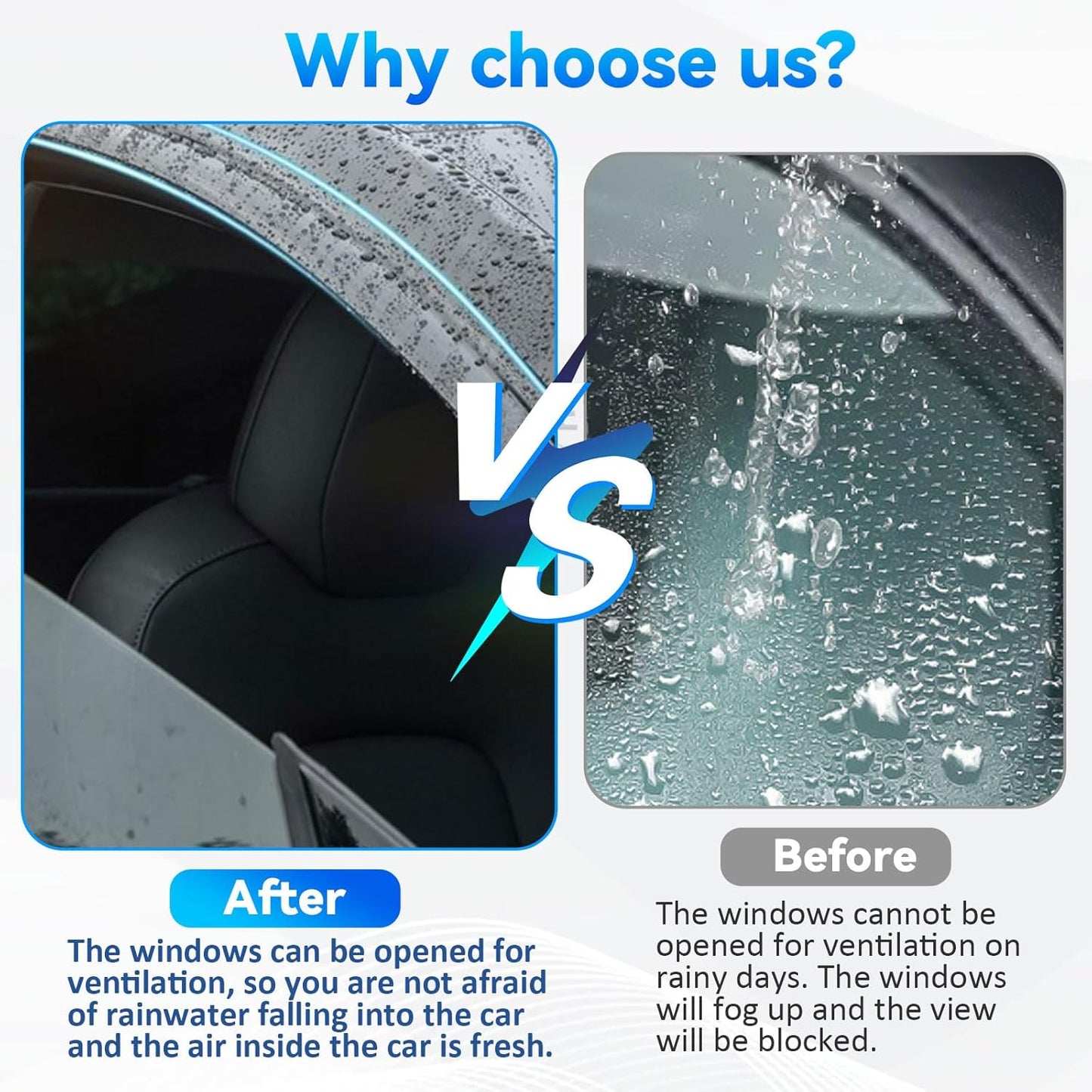 4pcs Front+Rear Smoke Tint Sun/Rain Guard Outside Mount Tape-On Vent Window Visors Compatible with 04-10 BMW X3 E83