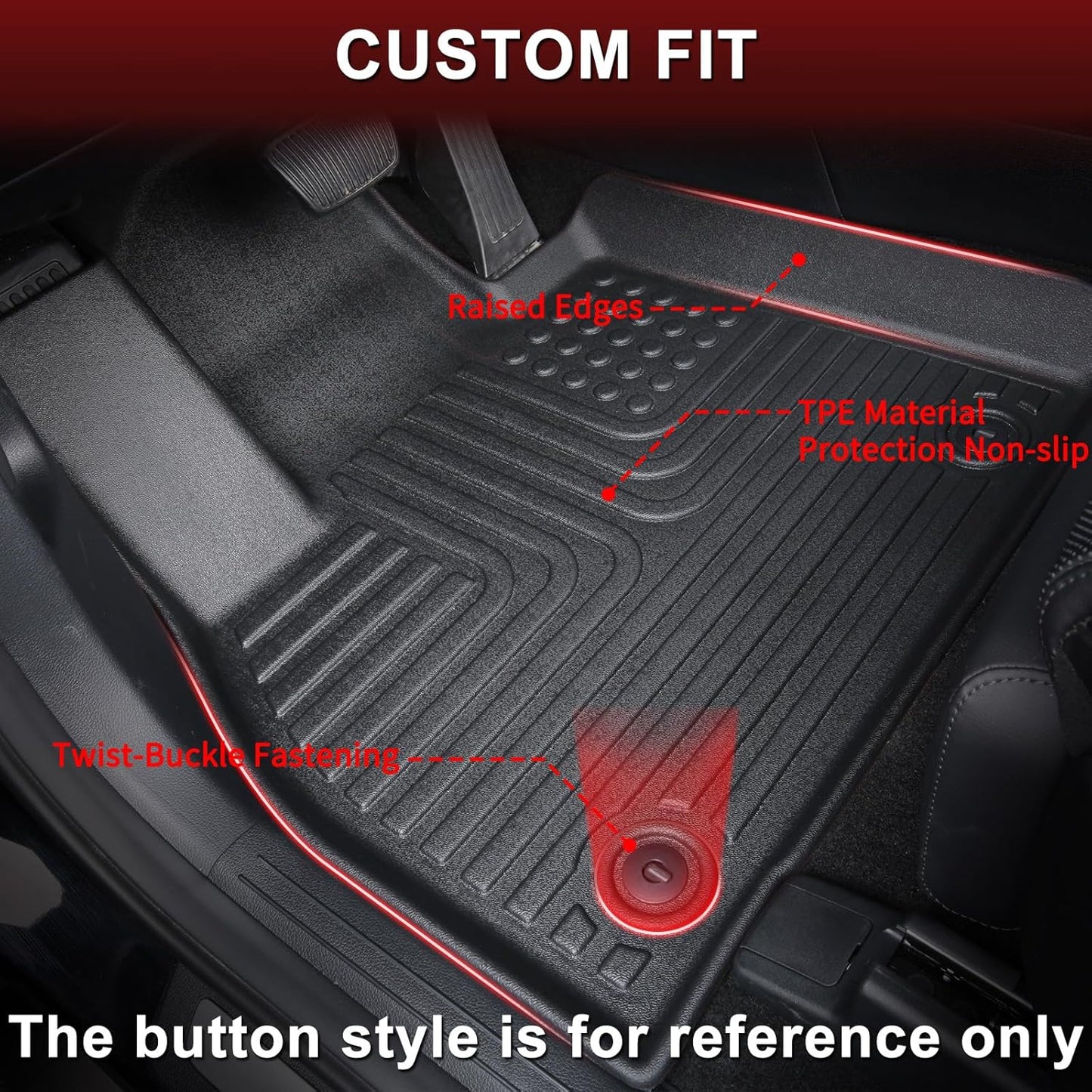 Wayhigh-All Weather Floor Mats and Cargo Liner Set Fit for 2019-2025 2026 BMW X5 5 Seats TPE Car Mats Waterproof Heavy Duty Rubber Floor Liners for BMW X5 2019-2025 2026