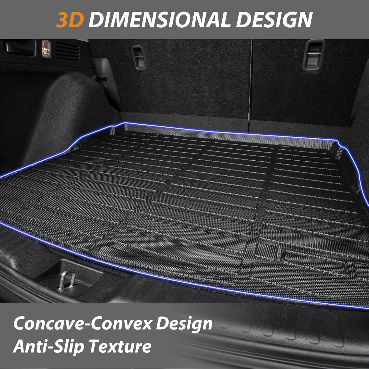 AIPOIL® Floor Mats & Cargo Liner Set for 2019-2025 Infinit QX50 & 2022-2025 Infinit QX55 All Weather Protection TPE Anti-Slip Automotive Full Set Custom Car Mats Accessories - Black