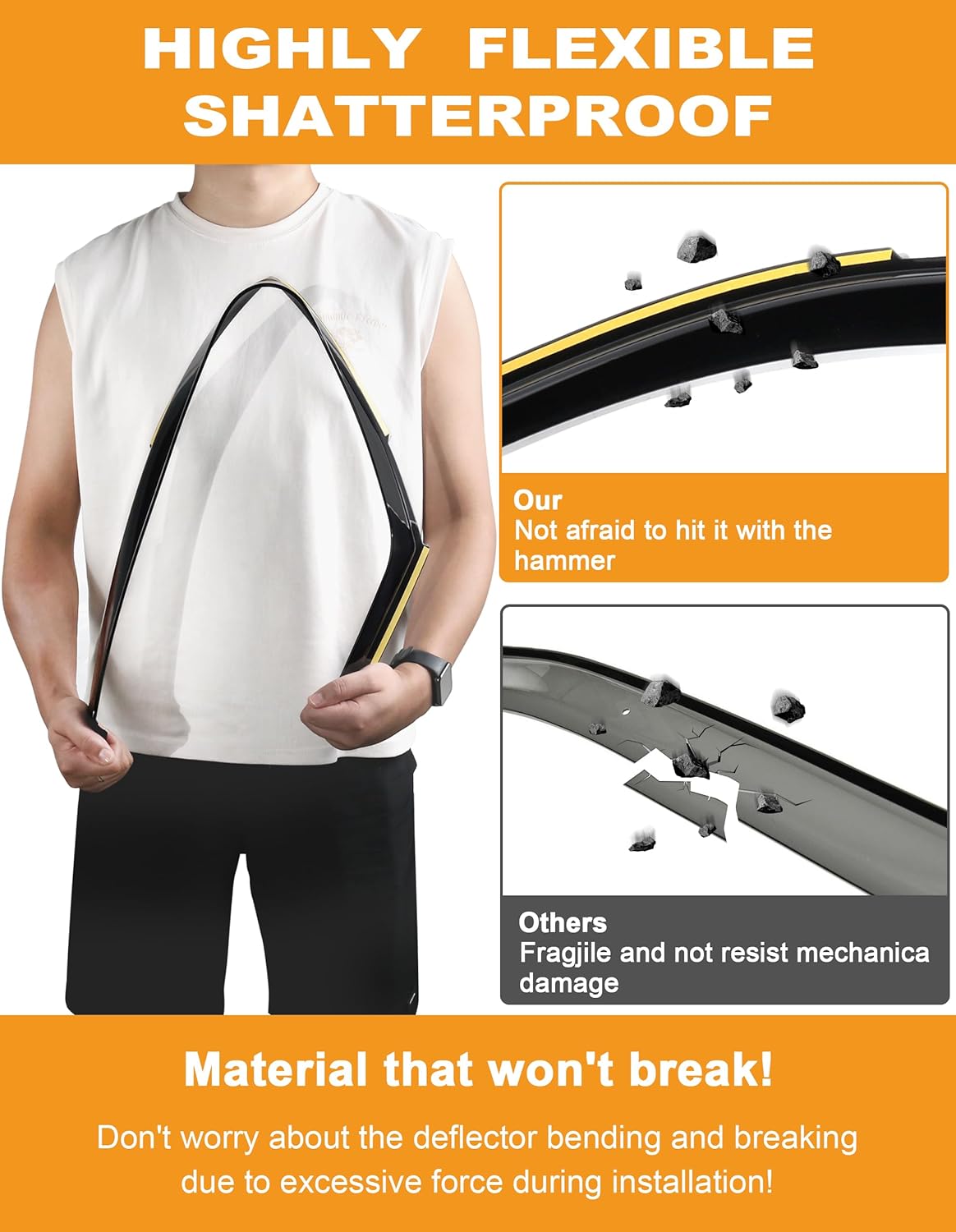 in-Channel Window Rain Guards Fit for Volkswagen Tiguan 2018-2025 Extra Durable Window Deflectors Vent Visors Shades Car Accessories Visors Rain Guards -4 pcs