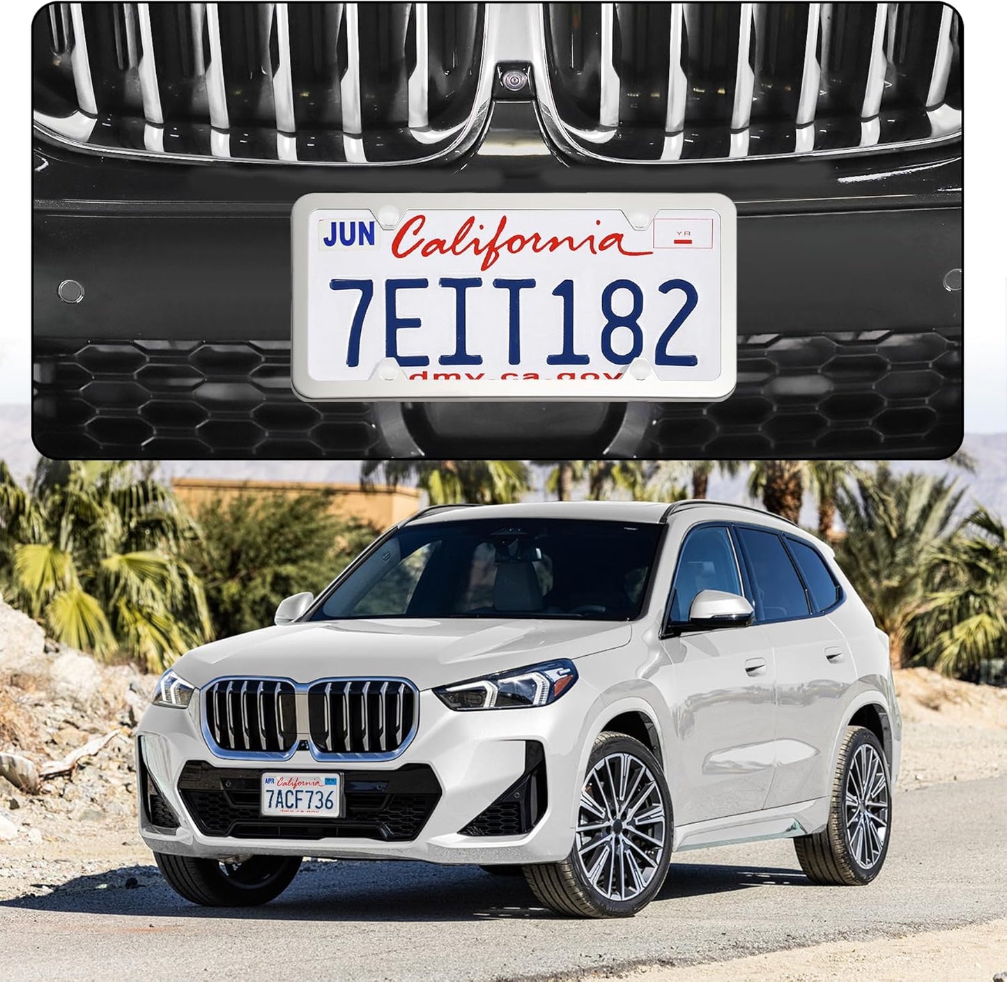 LivTee Chrome License Plate Frames, 4 Holes Stainless Steel License Plate Covers, 2PCS Car License Plate Holder, Automotive Accessories, Slim Design with Bolt and Gasket Cover for US Cars(Silver)