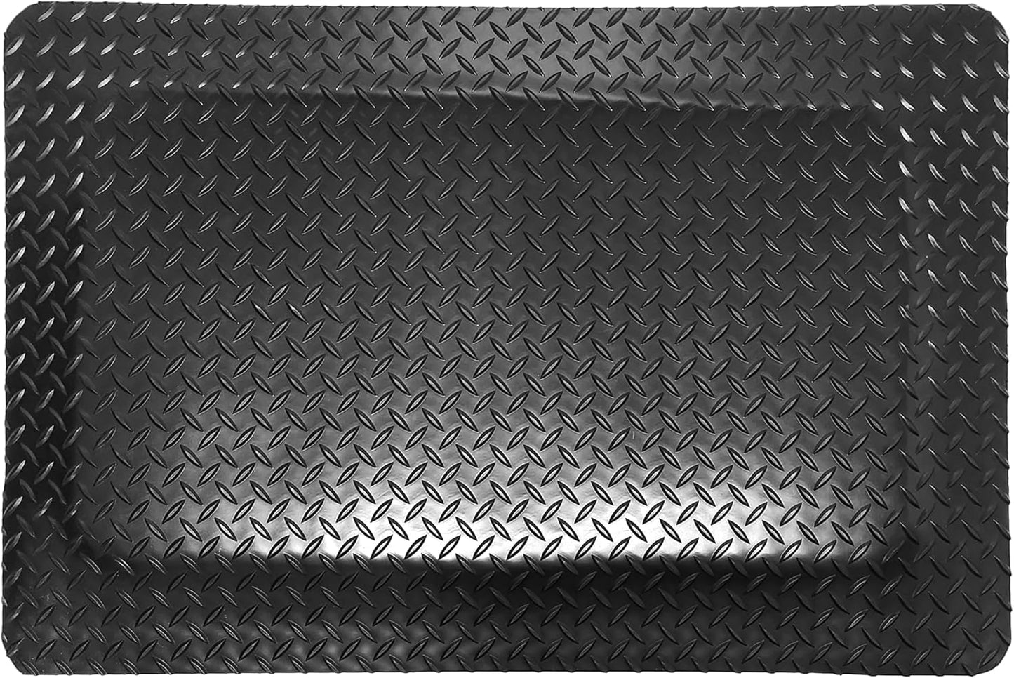 Rhino Mats, American Classic Diamond Anti-Fatigue Mats, Industrial Ergonomic Comfort Standing Mat for Work, Home, Garage, Office, Kitchen or Anywhere (Black 9/16" Thick, 4 FT. x 18 FT.)