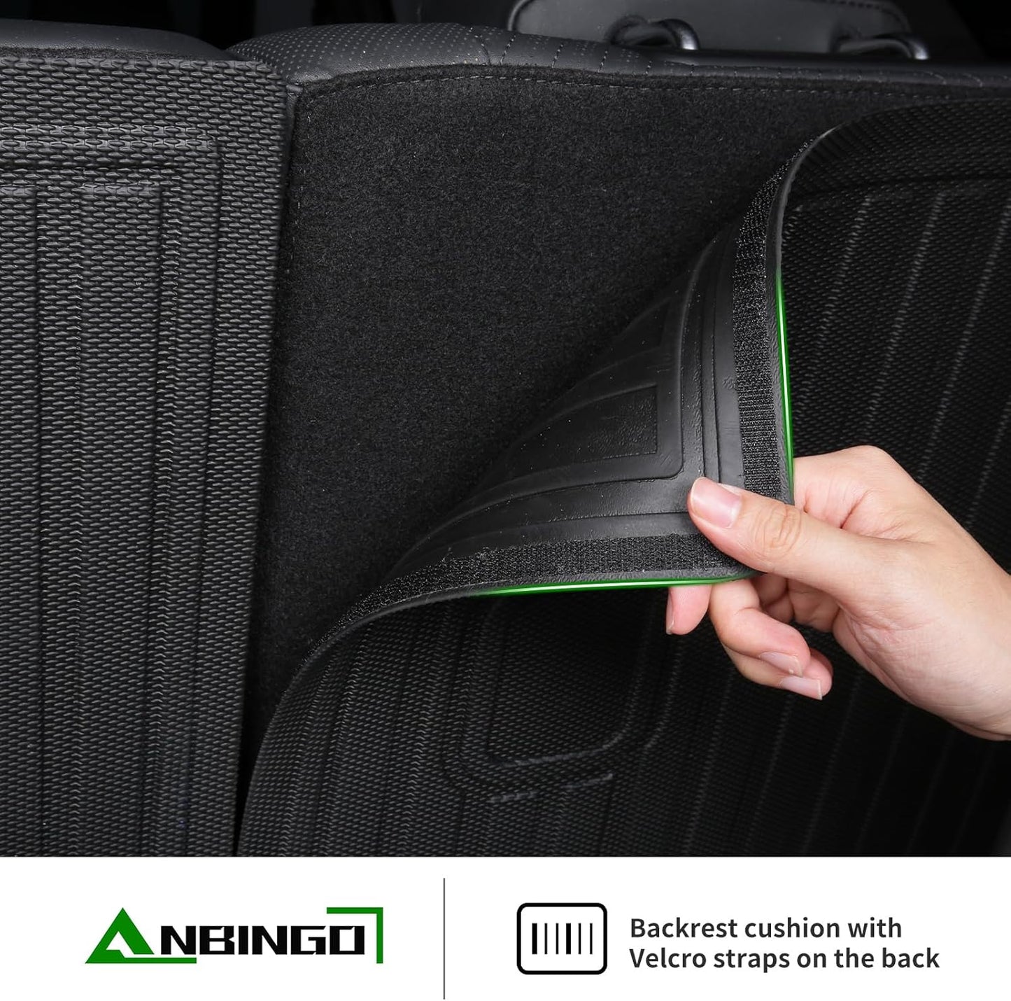 ANBINGO® Floor Mats & SeatBack Cargo Liner | Atlas 2018-2025 7 Passenger | 2nd Row with Bench Seat | (50/50 Velcro Tape Fixed Backseat) TPE 3 Rows Car Mat Waterproof, Accessories