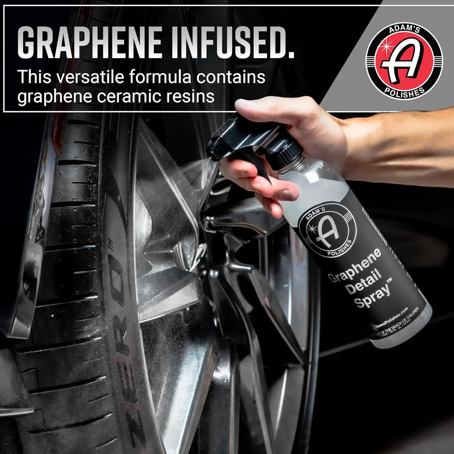 Adam's Polishes Graphene Detail Spray (16 Fl Oz) - Extend Protection of Waxes, Sealants, & Coatings | Waterless Detailer For Car Detailing | Clay Bar, Drying Aid, Add Ceramic Graphene Protection