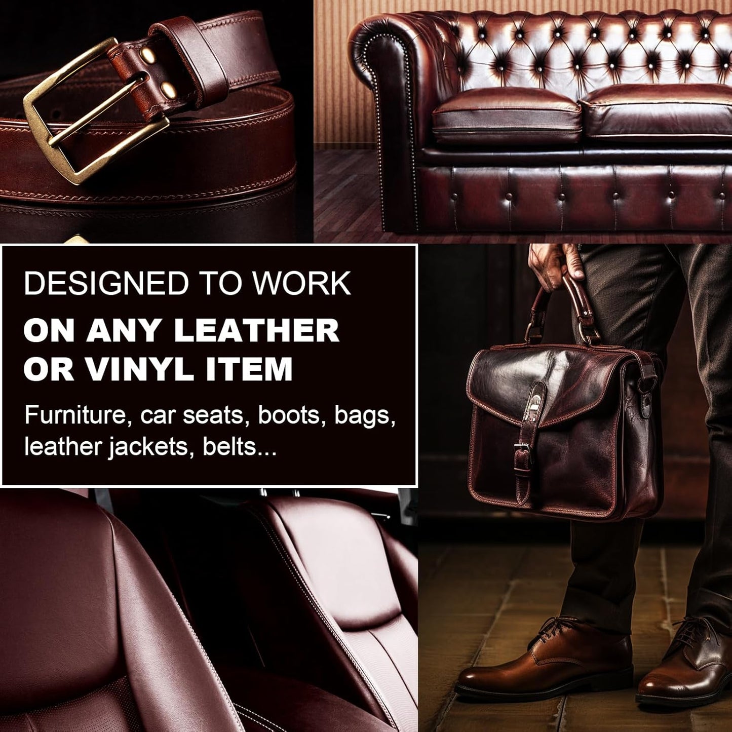 White Leather Recoloring Balm, 12oz Leather Color Restorer for Couches, Leather Repair Kit for Furniture, Leather Dye for Leather Fade, Leather Repair Restore car seat