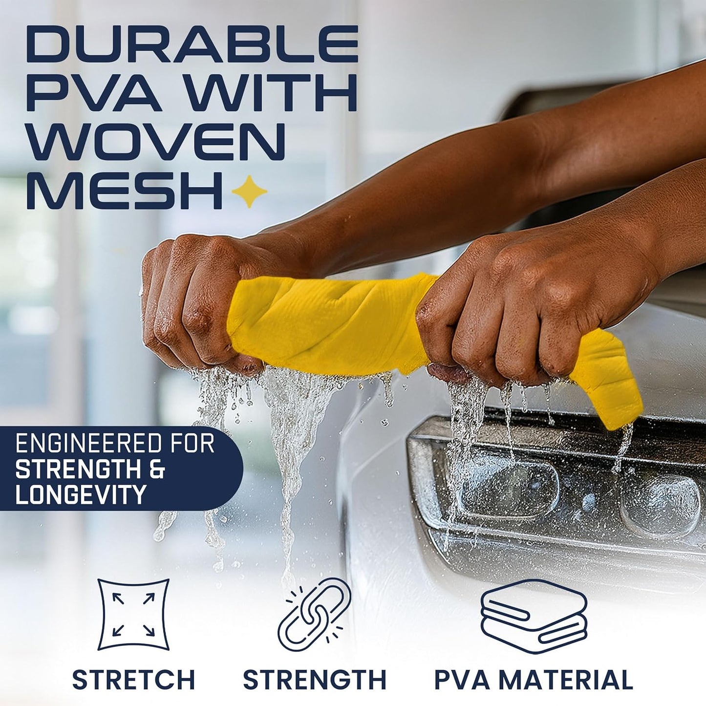 Premium Large Shammy Towel for Car - 2pk Pack (26"x17") - Super Absorbent, Soft, Streak-Free, Scratch-Free Cloth for Cars, Boats, Home - Long Lasting Chamois Towel + Hanging Storage Tubes (Original)