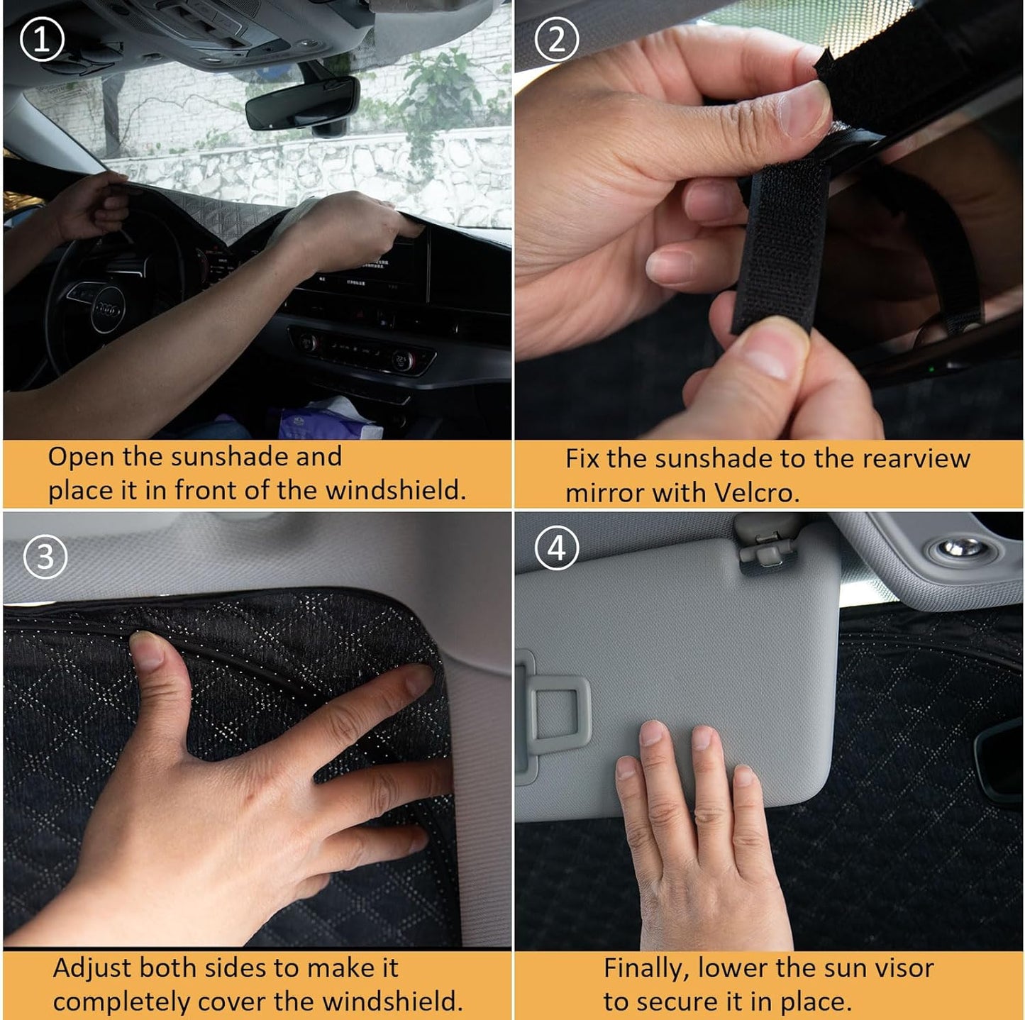 Car Windshield Sun Shade 5 Layers Thick for Ford Ranger 2019-2024 2025 Pickup Truck - Front Window Sunshade Sun Visor Accessories - Protector Vehicle Reflect UV Sun and Heat