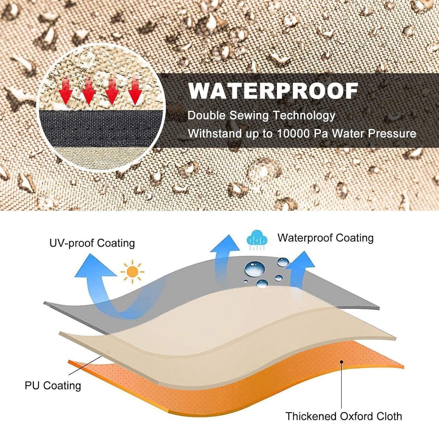 Comnova ATV Cover for 4 Wheelers - 101 Inch ATV Covers 600D Waterproof Heavy Duty, Outdoor Four Wheeler Quad Cover All Weather Large for Polaris, Kawasaki, Arctic Cat, Honda, Yamaha and More