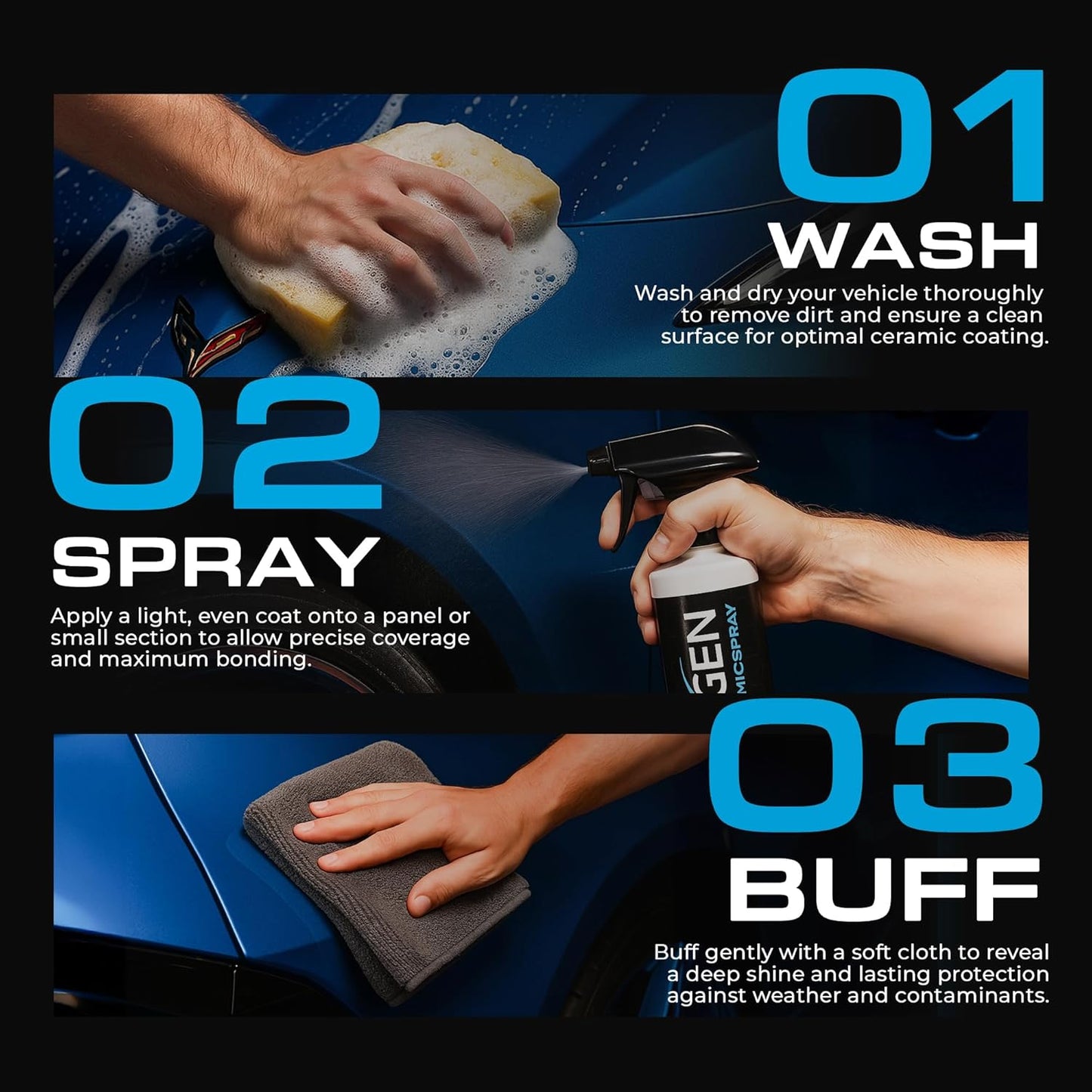 Nexgen Ceramic Spray Silicon Dioxide — Easy to Apply, Ceramic Coating Spray — Professional-Grade Protective Sealant Polish for Cars, RVs, Motorcycles, Boats, and ATVs — 8oz Bottle