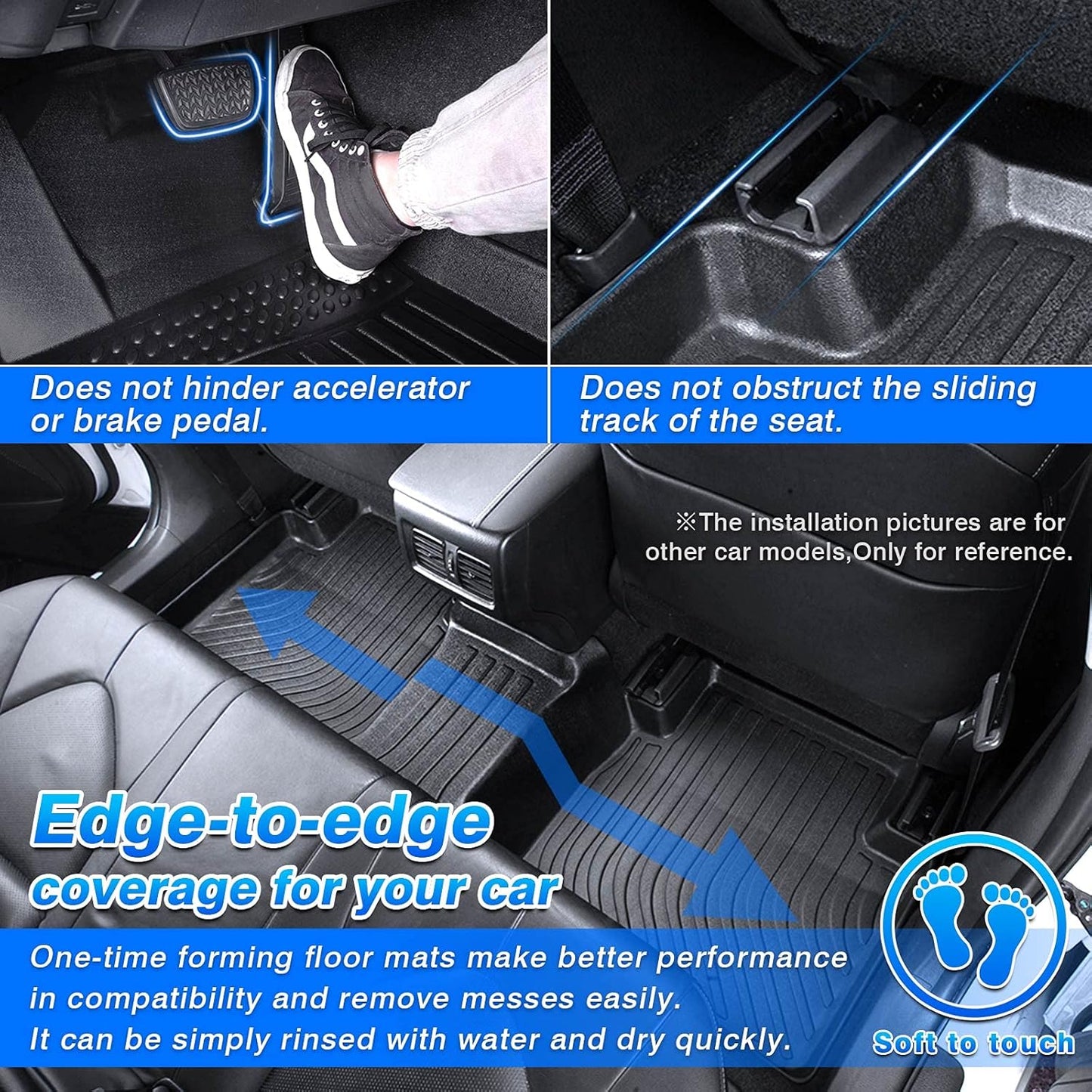Cartist Compatible with Floor Mats Ford Explorer 2015-2019 All Weather Floor Liners 1st & 2nd Row Seat TPE Odorless High Edge Mat