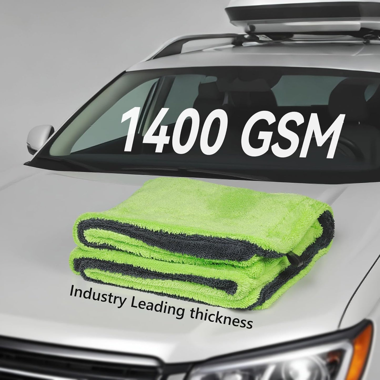 1400GSM Car Drying Towel(48" x 24"),Microfiber Towels for Cars Detailing -Absorbs 9lbs of Water, Ultra-Absorbent, Streak-Free, Scratch-Free, No Water Spots, Double-Twist Pile & Edgeless