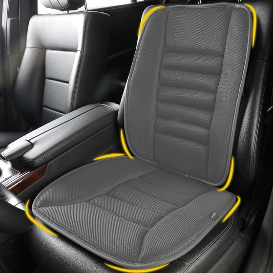 Memory Foam Car Seat Cushion with Lumbar Support Pillow - 4D Mesh Ventilation for Back & Sciatica Pain Relief, Auto Pad Suitable for Car, Truck, SUV, Dark Grey