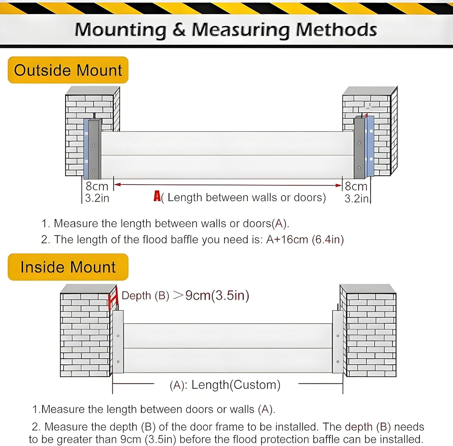 Flood Barriers for Home Exterior,Aluminum Alloy Outdoor Garage Doors Water Barriers for Flooding(H55Inch,L4FT)