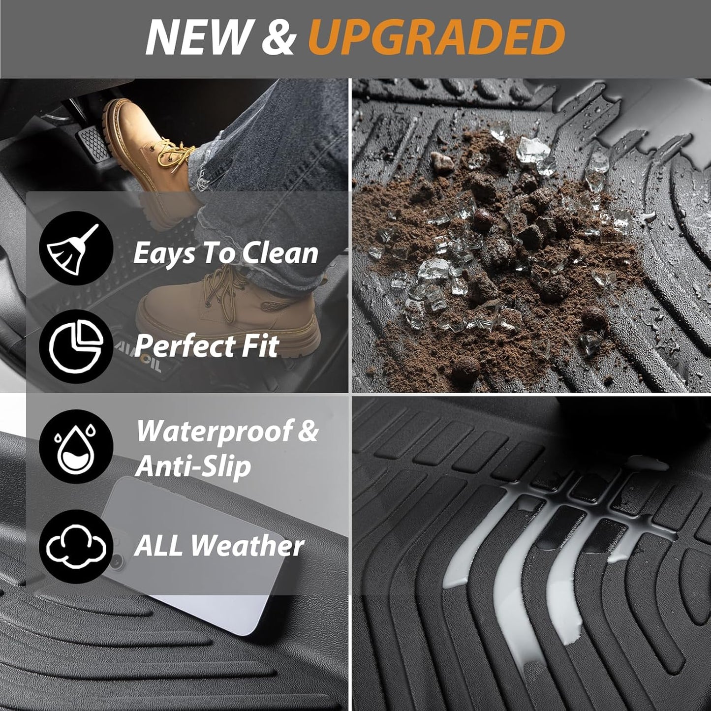 AIPOIL® Floor Mats & Cargo Liner Set for 2022-2024 2025 Mitsubishi Eclipse Cross All Weather Protection TPE Anti-Slip Automotive Full Set Custom Car Mats Accessories -