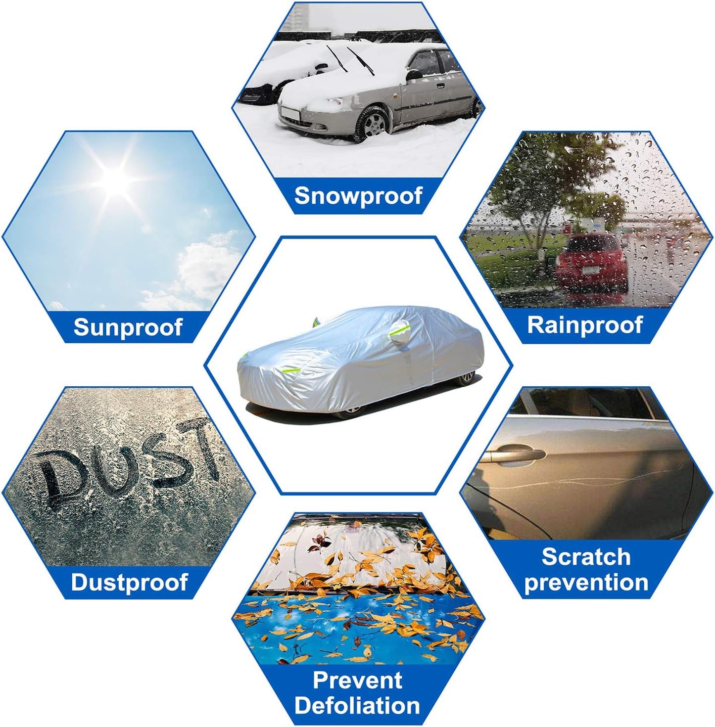 KouKou Oxford SUV Car Cover Custom Fit Ford Explorer from 1995 to 2025, Waterproof All Weather with Zipper Door, Sun Rain Dust Snow Protection. (Ships from US Warehouse, Arrive Within 3-7 Days)