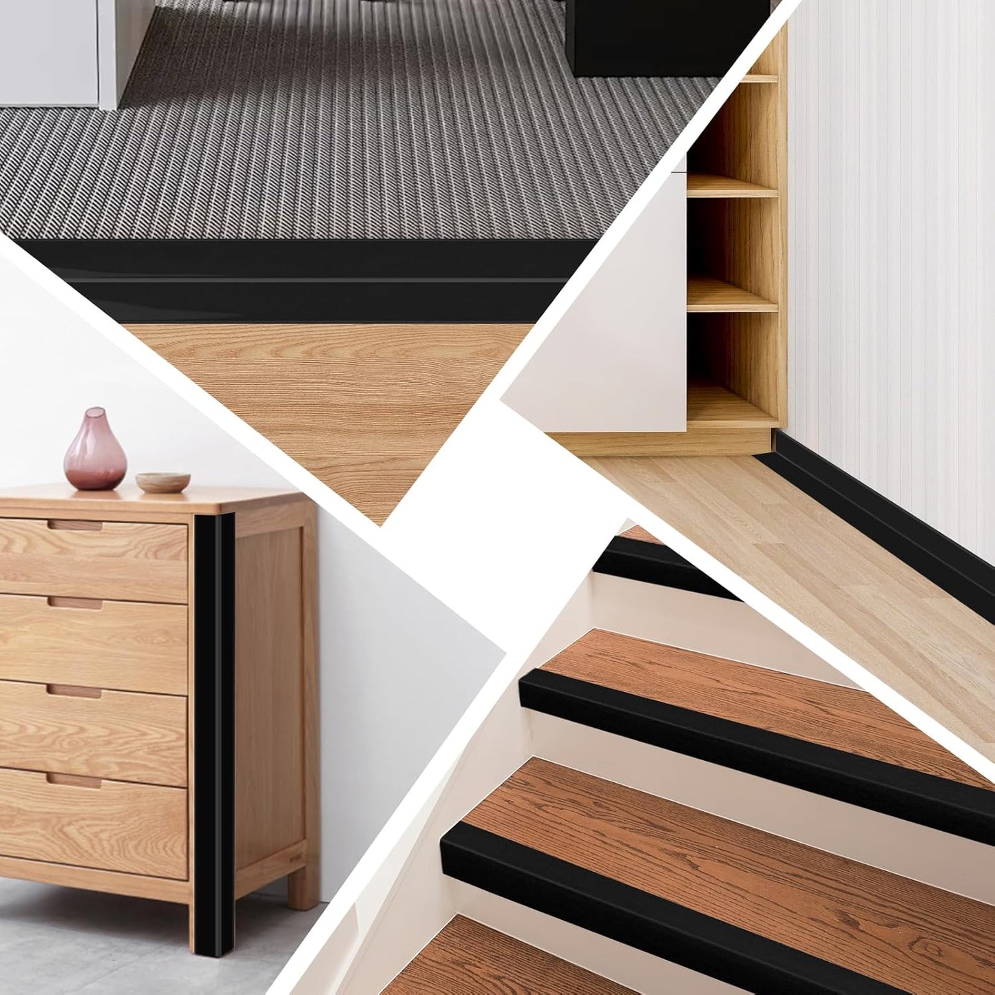 Wall Corner Protector Moulding Trim Peel and Stick Wall Corner Guards Trim Flexible Self Adhesive Edge Protector Moulding, 2.4 in x 10 Ft, Black