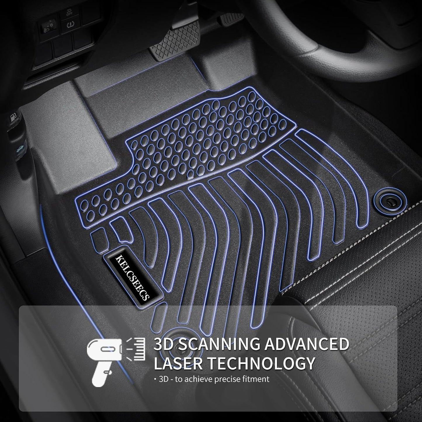 KELCSEECS Floor Mats Custom for 2003 2004 2005 2006 2007 2008 Corolla Sedan Waterproof Car Mats All-Weather Guard Floor Liners Automotive for Front and Rear Row Corolla Accessories Black