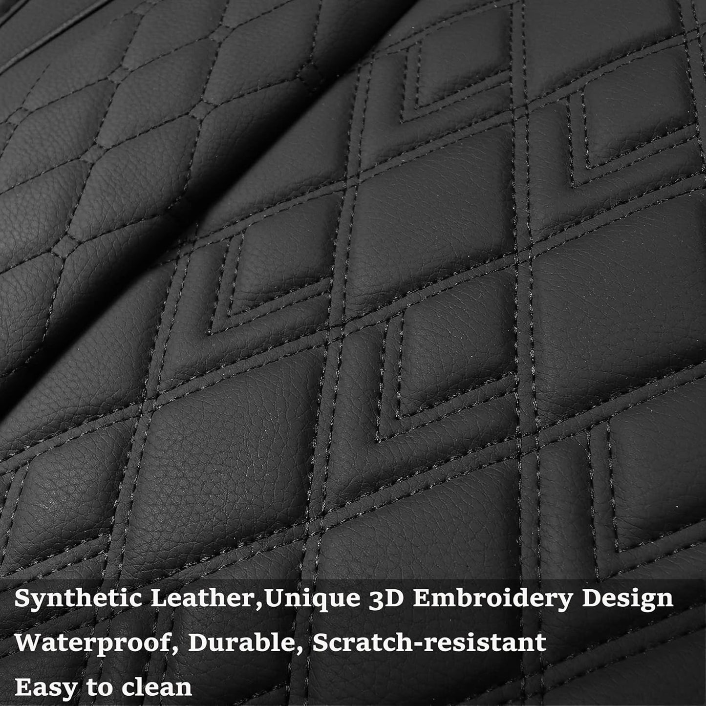 JOJOBAY Car Seat Covers for Dodge Ram 2 Pcs Front,Fit Ram 2009-2025 1500/2500/3500 Pick-up Truck,Crew,Regular,Quad,Mega Cab,Waterproof Leather Automotive Seat Covers 2 PCS Front,Black