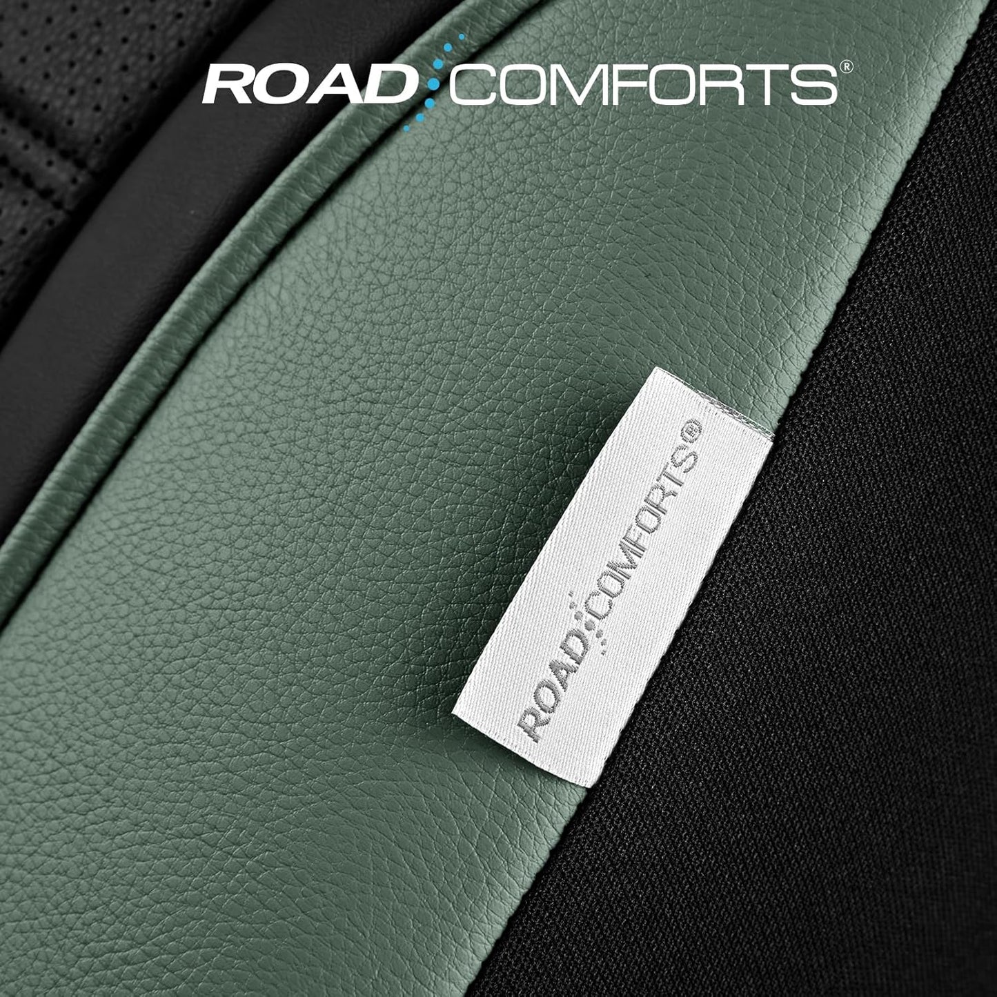 Road Comforts Leather Seat Covers, Breathable Car Seat Covers Front Seat for Men,Airbag Compatible, Automotive Seat Covers Set Universal Fit Most Cars,Vans,Truck,SUV