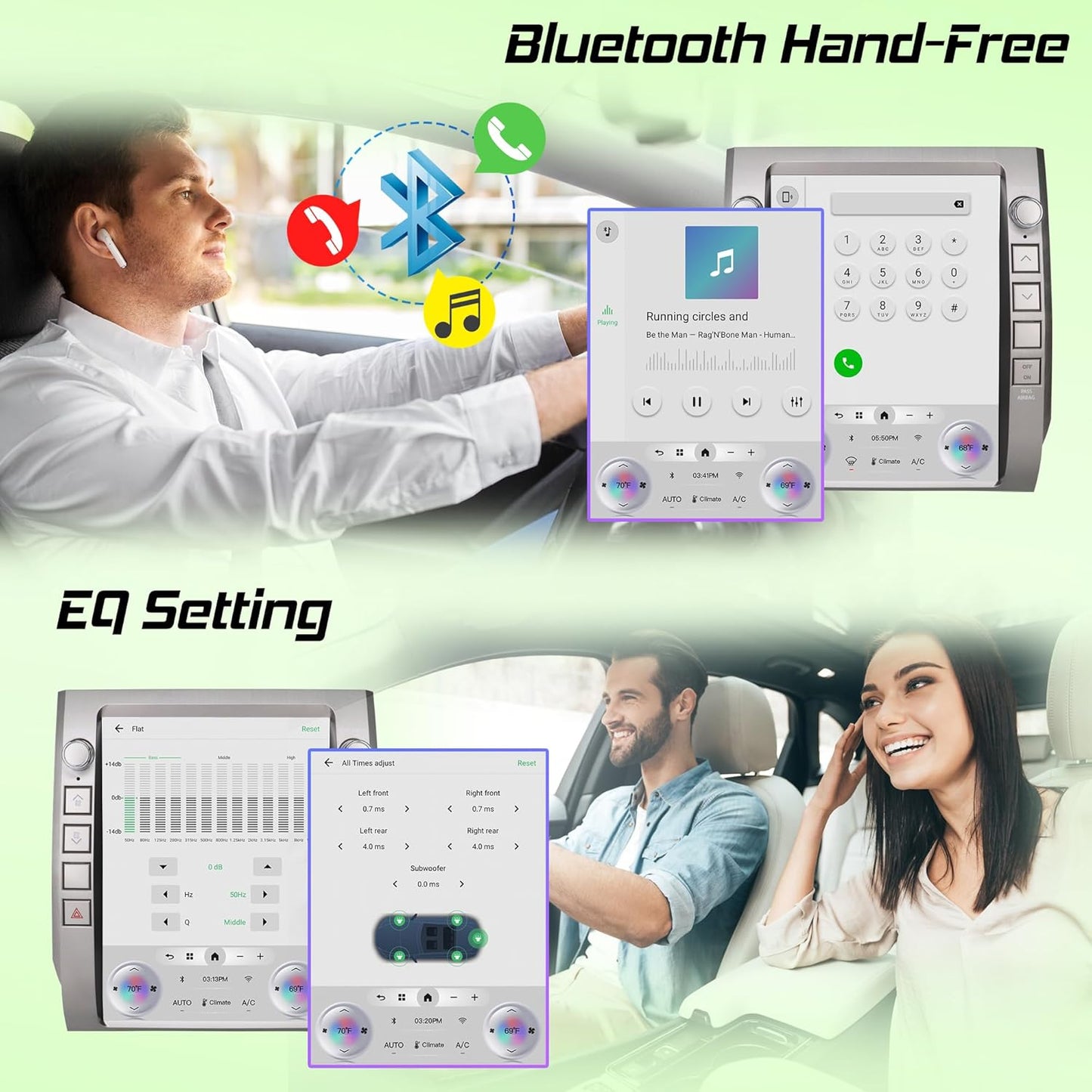 Android Car Radio Stereo for Toyota Tundra 2014-2020 with Wireless Carplay&Android Auto,12.1″ HD Touch Screen T-Style Head Unit 3+32G Car Multimedia Player Replacement WiFi,GPS,Bluetooth,SWC