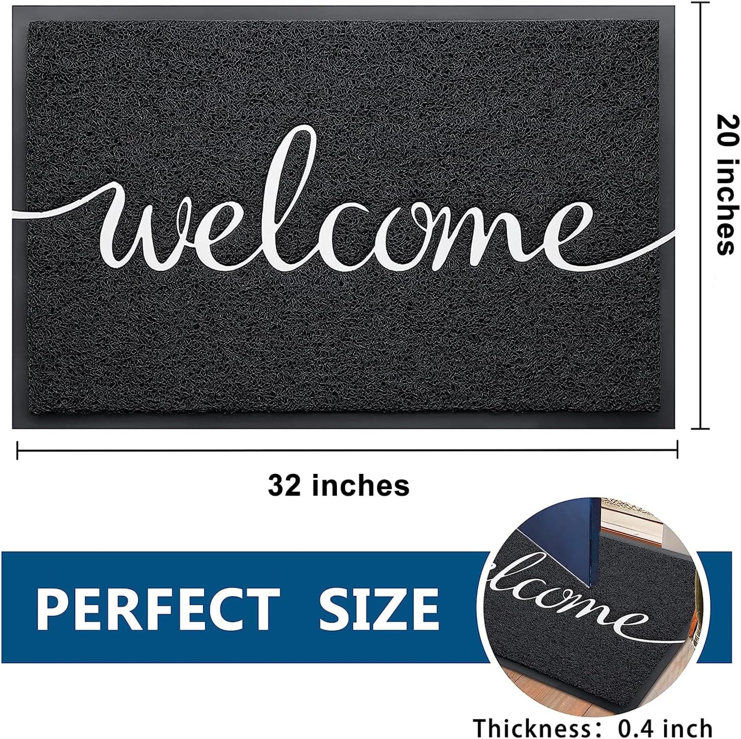 EARTHALL Funny Welcome Mats Outdoor, Front Door Mat for Outside Entry, Doormat Outside/Inside Entrance, Front Door Rugs for Entryway Indoor, Outdoor Mats for Home Entrance, Front Porch Decor 20"x32"