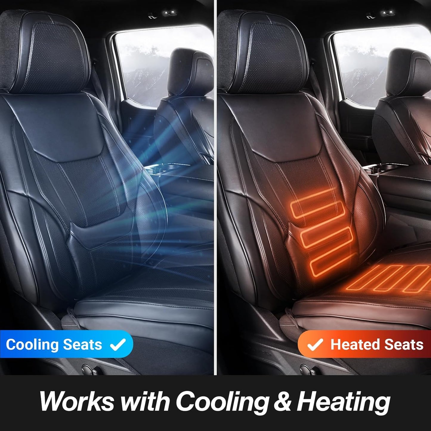 Coverland Custom Car Seat Covers Compatible with 2000-2006 Tundra Access Cab, Double Cab - Premium Leather Non-Slip Waterproof Custom Interior Protector Full Set-Black [See Size Chart-Size X145]