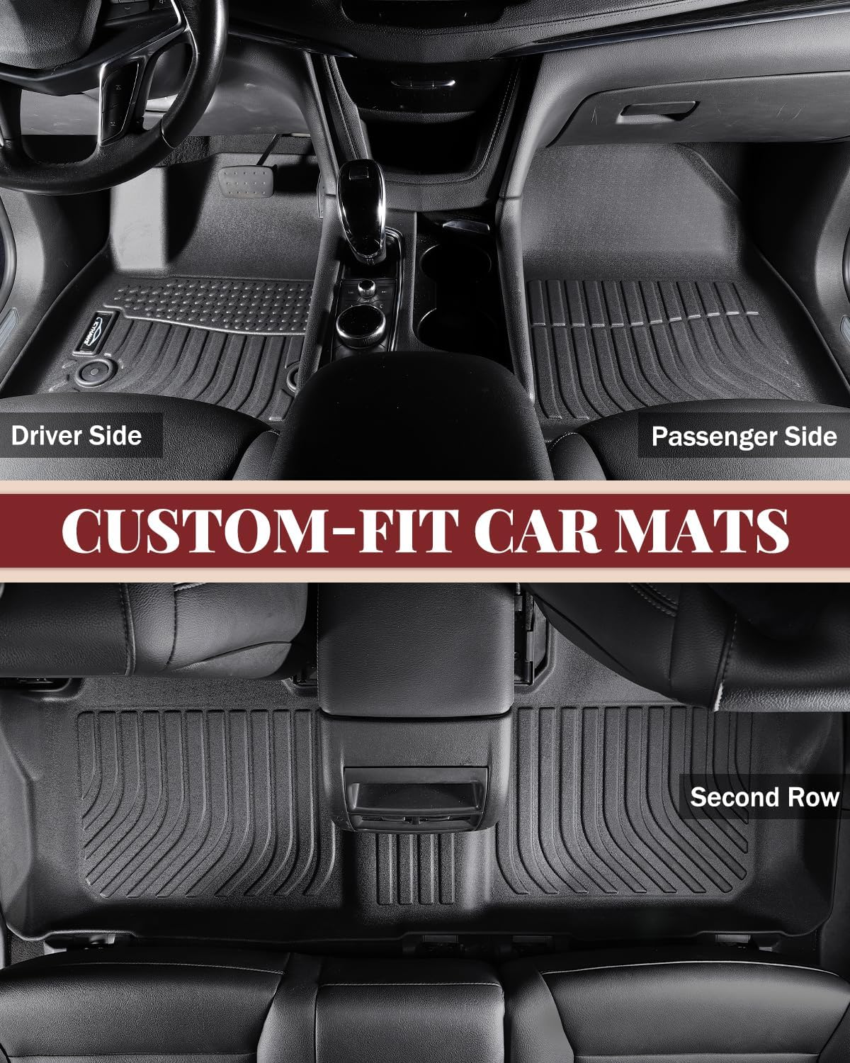 Icyhaws® Floor Mats for Infiniti QX50 2019-2025 with Cargo Liner Backrest Mat, All Weather TPE Rubber Car Mats | Front Rear Row Trunk Mat Back Seat Protector for Infiniti QX50 Accessories
