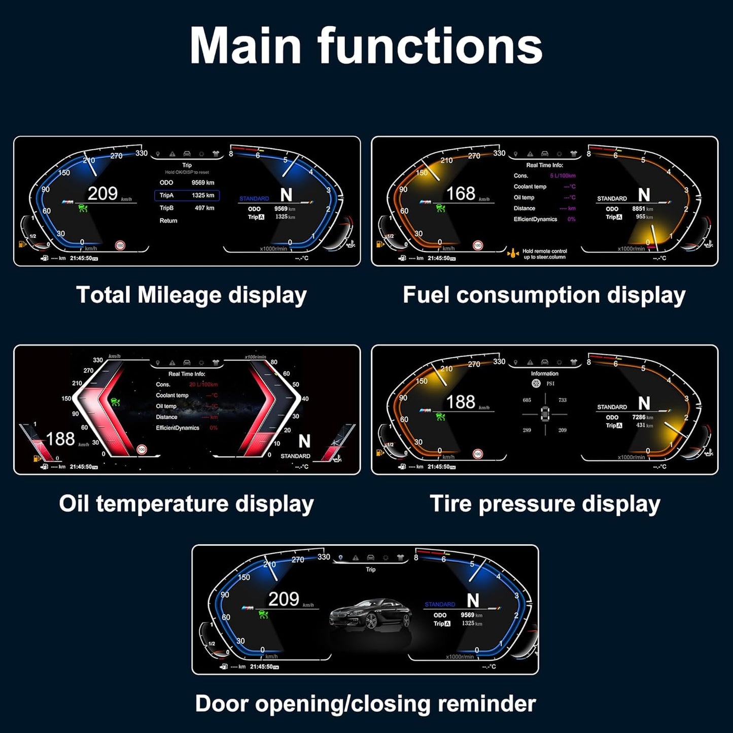 Speedometer Instrument for BMW E84 2006-2015 CCC CIC Linux System Original Car Information Display Digital Cluster Dashboard Screen