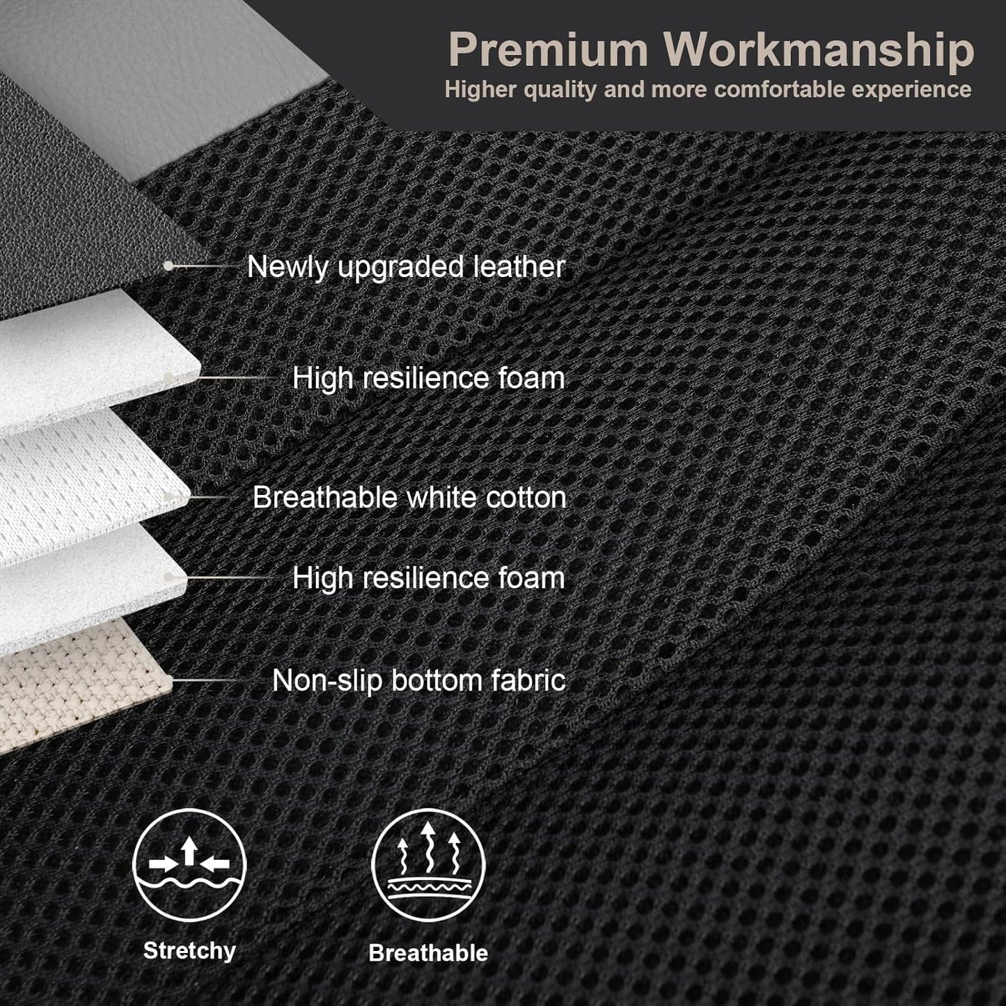 GIANT PANDA Front Seat Cover for Nissan, 3D Air Mesh Car Seat Covers Custom Fit Nissan Rogue Altima Sentra Versa Kicks Frontier Murano Pathfinder Maxima (Grey 2-Pack)