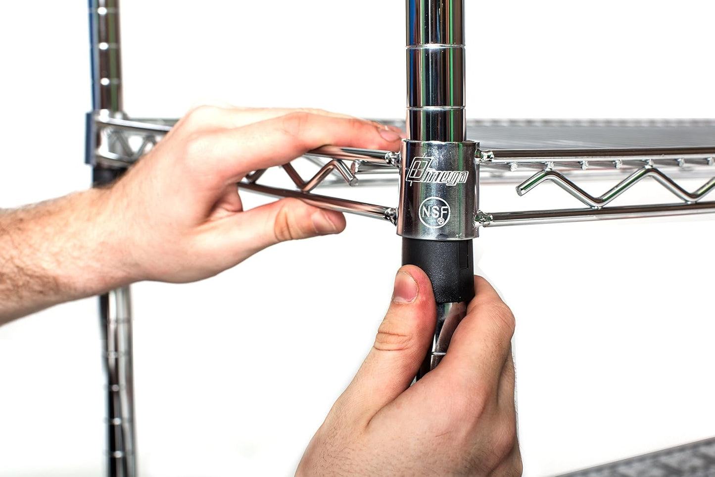 Omega 36" Deep x 48" Wide x 96" High 3 Tier Chrome Starter Shelving Unit