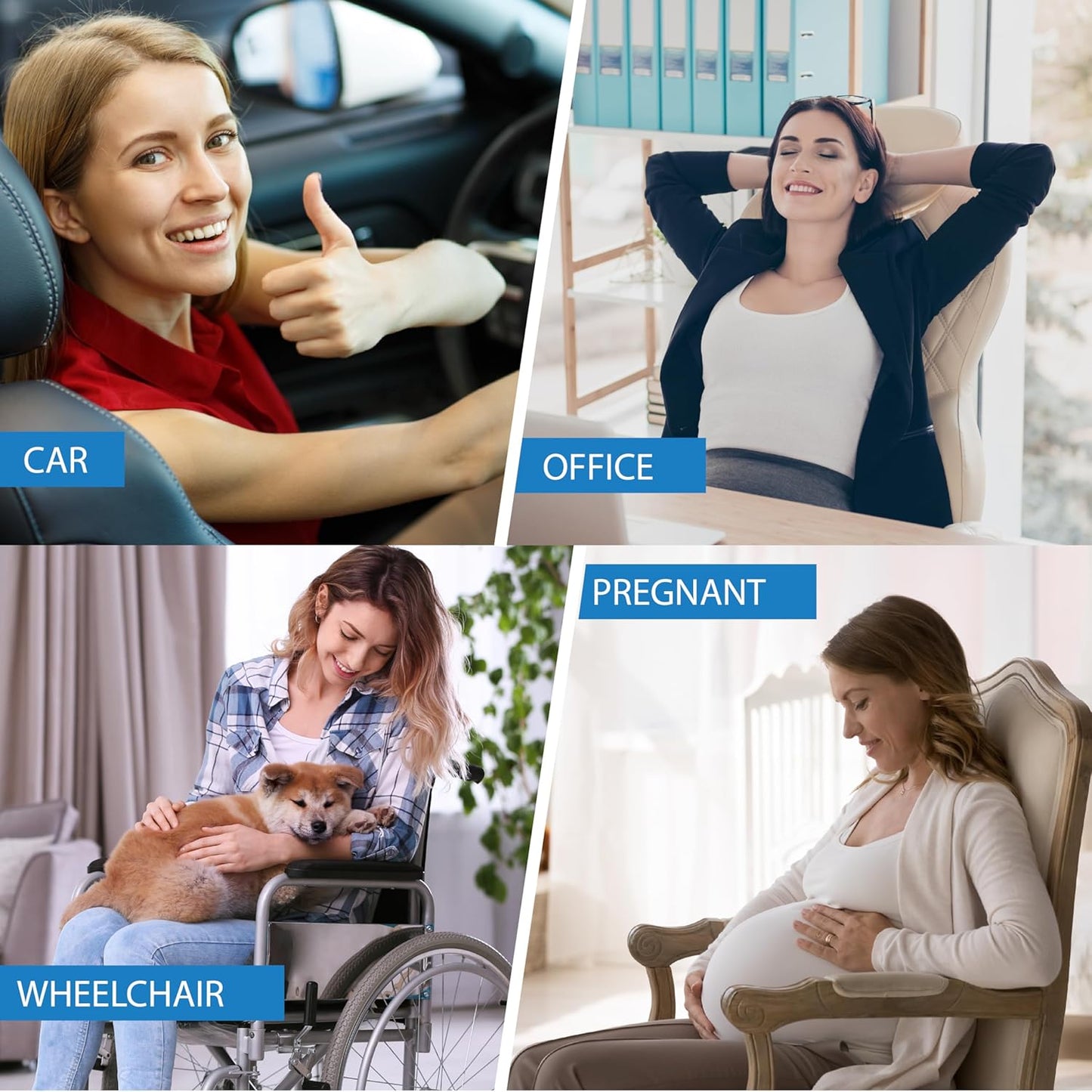 Classic Memory Foam Lumbar Cushion Provides Excellent Back Support and Pain Relief - Back Cushion for Driving, Chair Support for Car-Office Chair, Wheelchair - Classic Gray