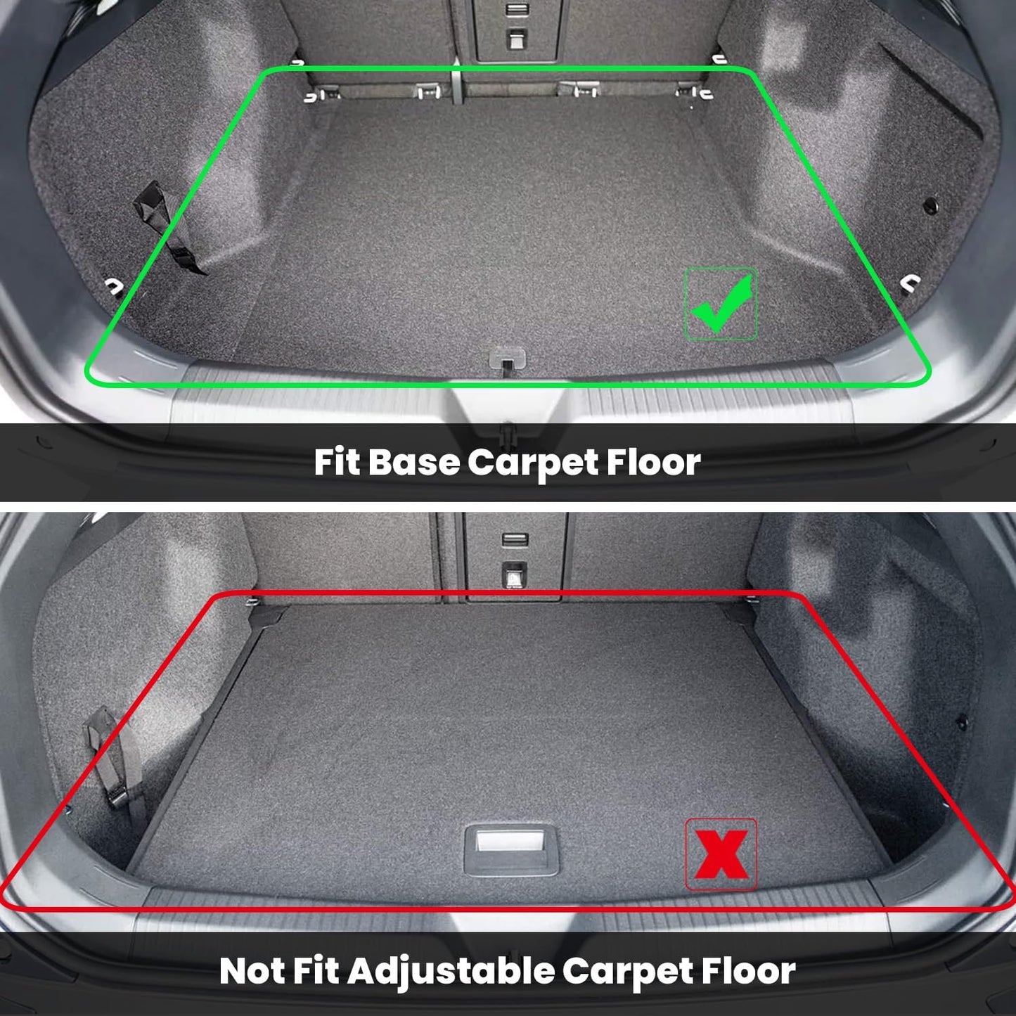 LASFIT Floor Mats & Cargo Mats for Volkswagen ID.4 2025 2024 2023 2022 2021, All Weather TPE Custom Fit Floor Liners for VW ID.4 1st & 2nd Row Car Mats & Trunk Mats, Black