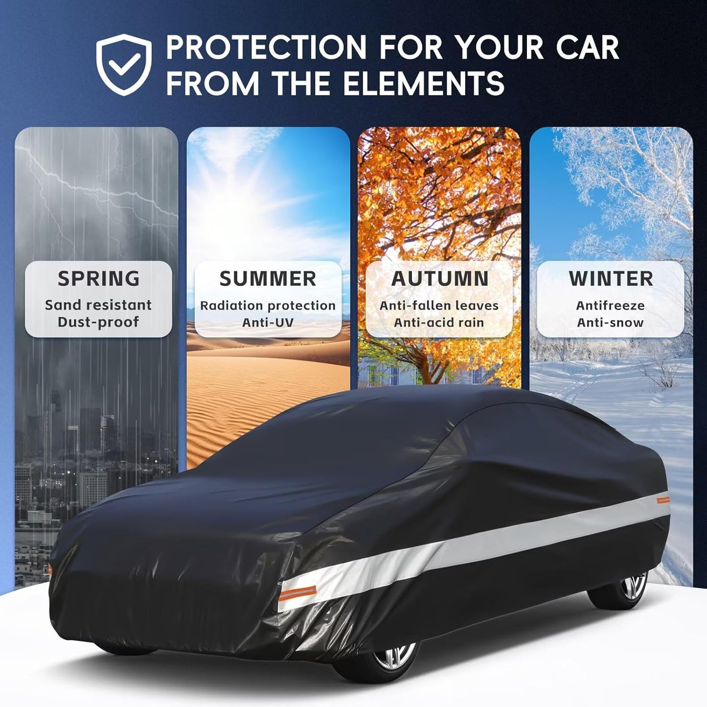 10 Layers Car Cover Custom Fit for BMW Z4 E85, E89, G29 (2009-2025), Waterproof All Weather for Automobiles, Outdoor Full Cover Sun Dust Rain Protection with Cotton. Black