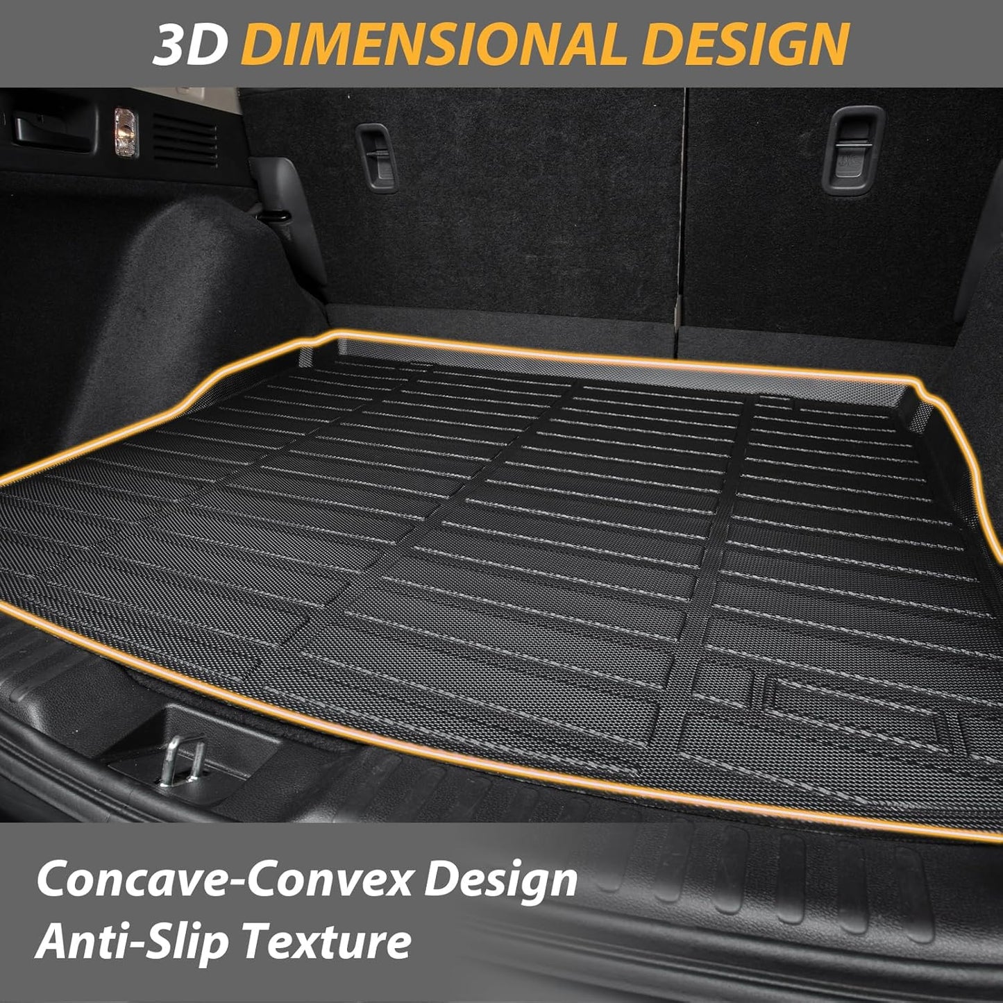 AIPOIL® Floor Mats & Cargo Liner Set for 2022-2024 2025 Toyota Corolla Cross FWD (Not for Hybrid) All Weather Protection TPE Anti-Slip Automotive Full Set Accessories - Black