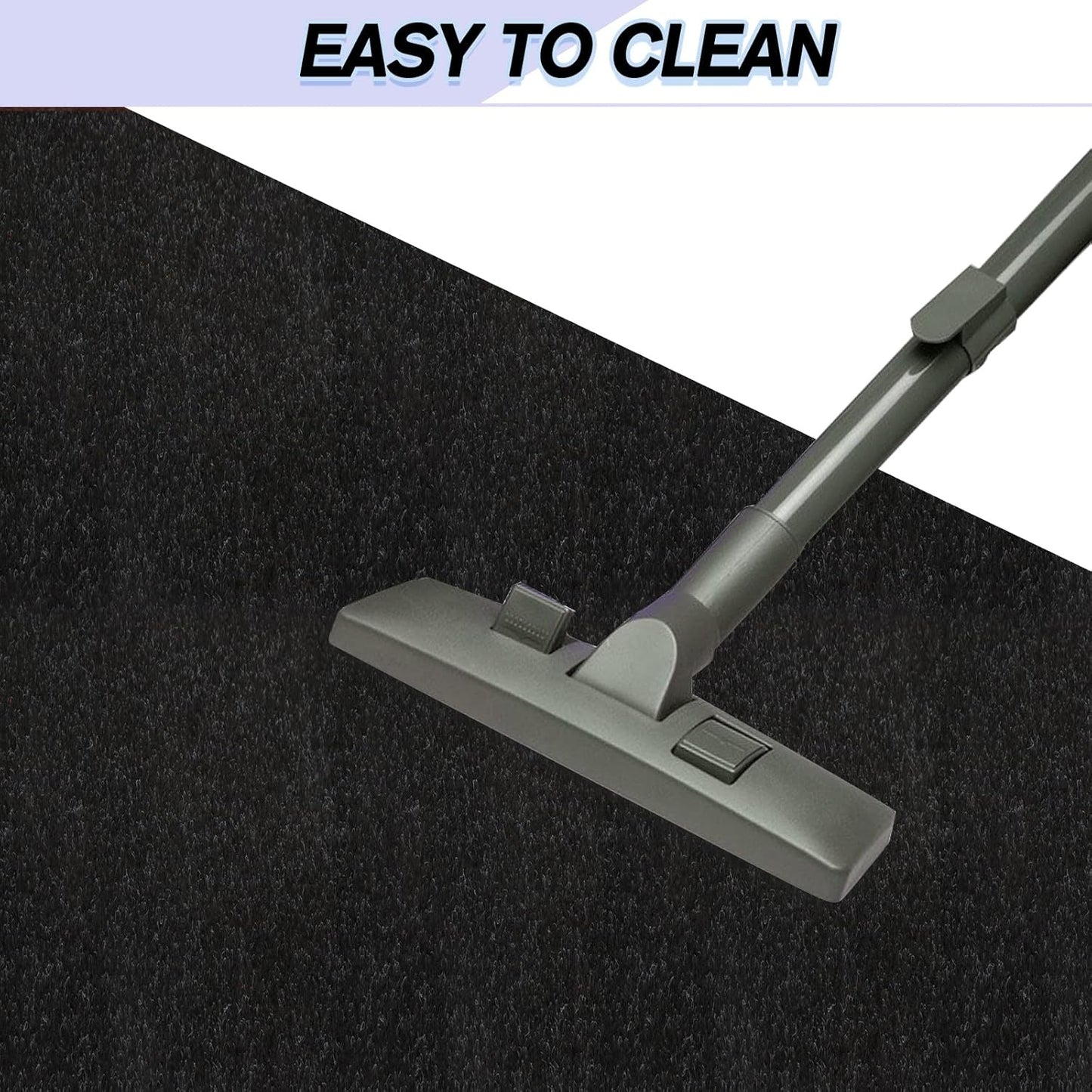 Custom Size Backed Non-Slip Area Rugs Runner, Easy Clean, Waterproof Runner Rugs for Hallway Entryway, Kitchen, Laundry, 3FT x 23FT, Black