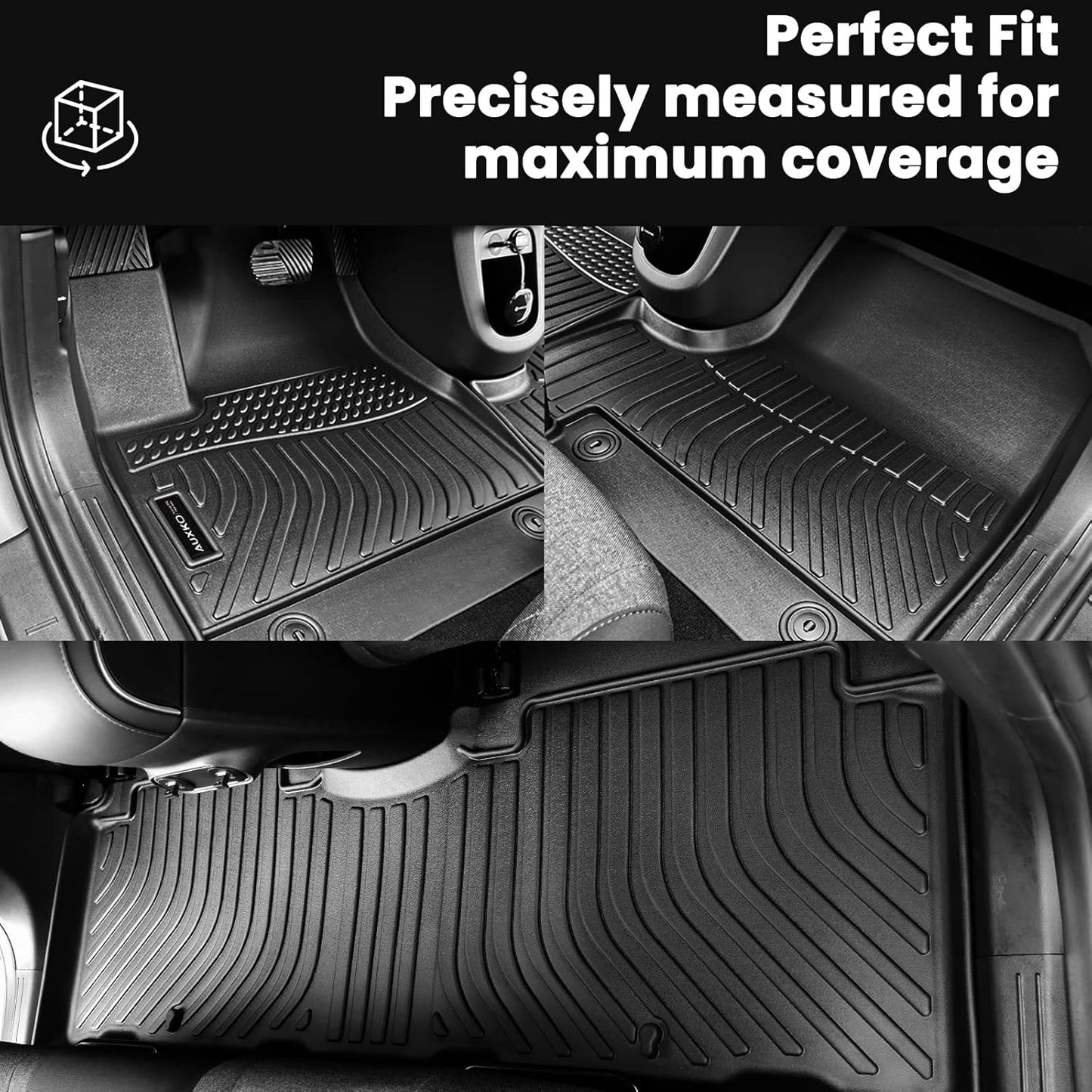 Auxko All Weather Floor Mats Fits for Honda HR-V Include Hybrid 2023 2024 2025 2026 TPE Rubber Liners All Season Guard Odorless Anti-Slip Mats for 1st & 2nd Row