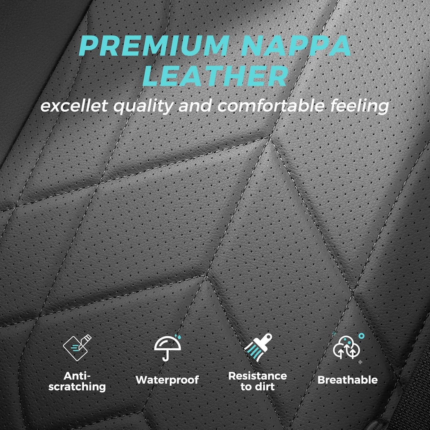 for Toyota RAV4 Seat Covers 2019 2020 2021 2022 2023 2024 2025 RAV 4 LE XLE Limited XLE Premium (Gas not for Hybrid) - Custom Leather Car Seat Covers Full Set - BlackGrey