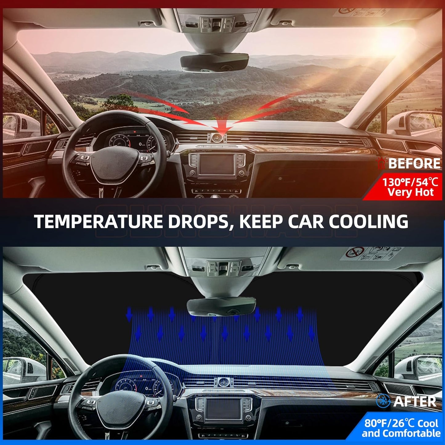 Windshield Sun Shade for Ch-evro-let/Chevy Bolt EV 2017-2024 (NOT for Chery Bolt EUV) Foldable Sunshade Custom Fit Front Window Car Interior Accessories Protector Blocks UV Rays