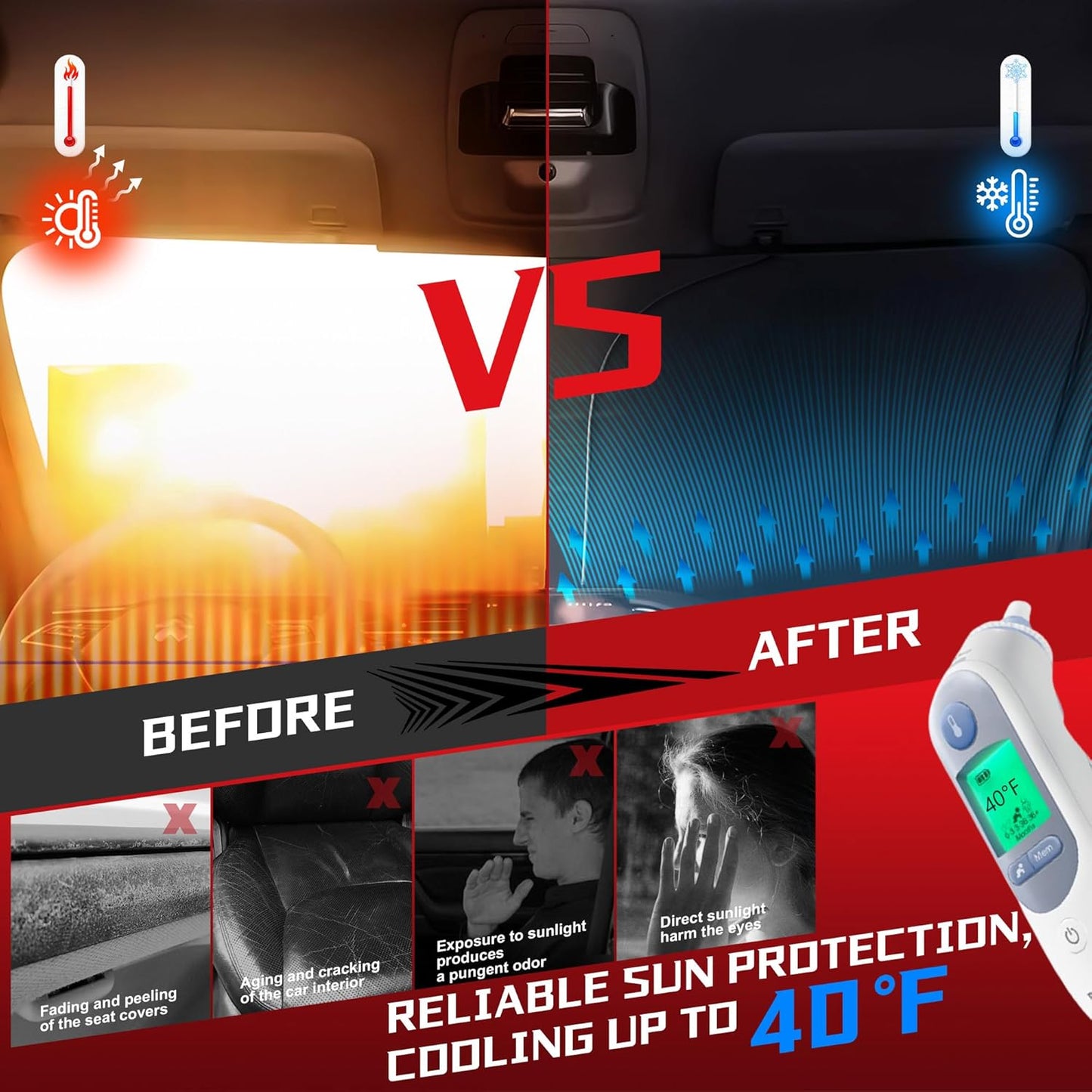Windshield Sun Shade for 2019-2024 2025 Che-vrolet/Chevy Blazer Foldable Sun Sunshade for Car Front Window Blocks UV Rays and Heat Automotive Interior Protector Custom Fit Accessories