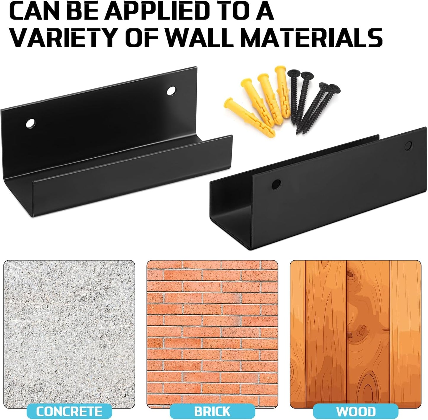 Blulu 2 Pcs Wall Mount Ladder Wall Wheelbarrow Hanger Steel Garage Storage Hook Wheelbarrow Hanger Heavy Duty Garage Storage Organizer for Hang Ladders Carts Chair Bicycle (Black)